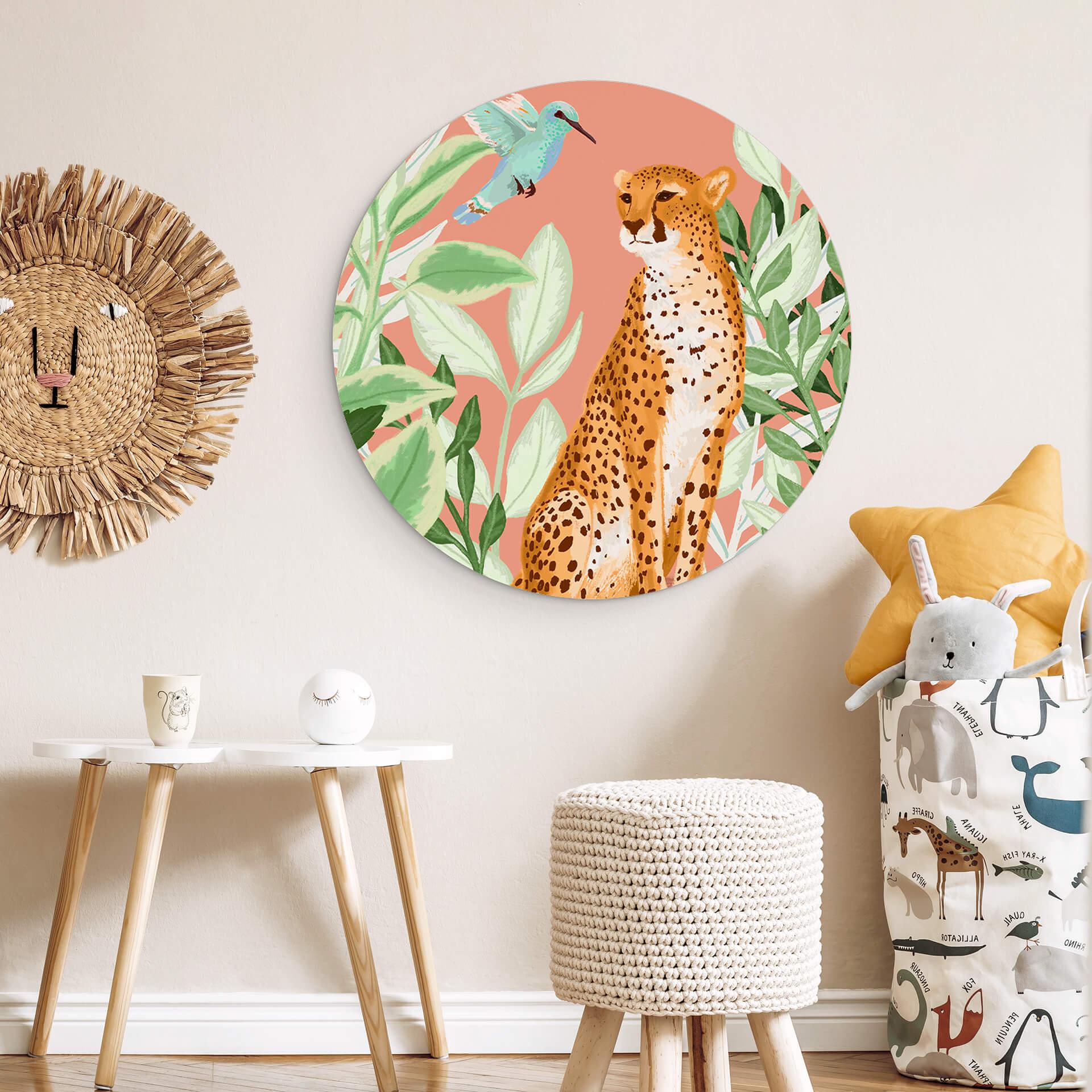Wandcirkel Goed Blauw - Tropical Pink