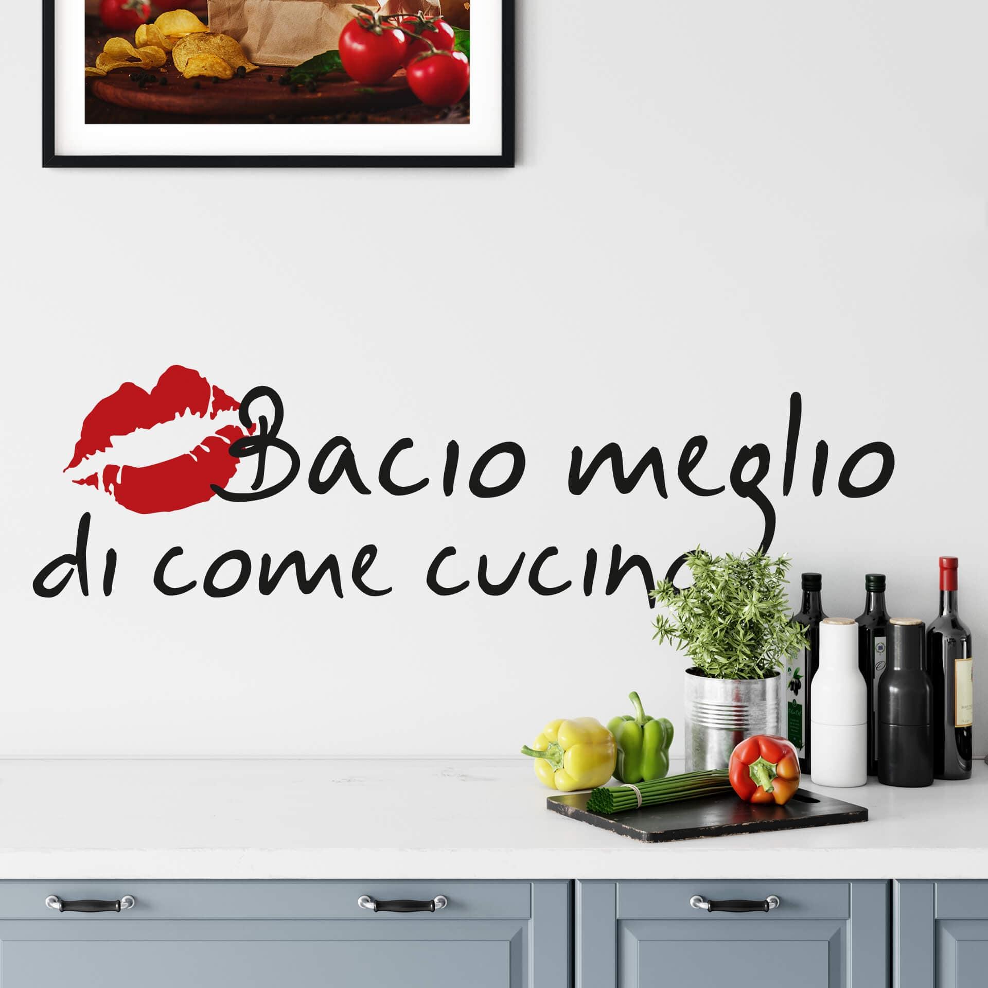Sticker mural Bacio meglio... (2 couleurs)