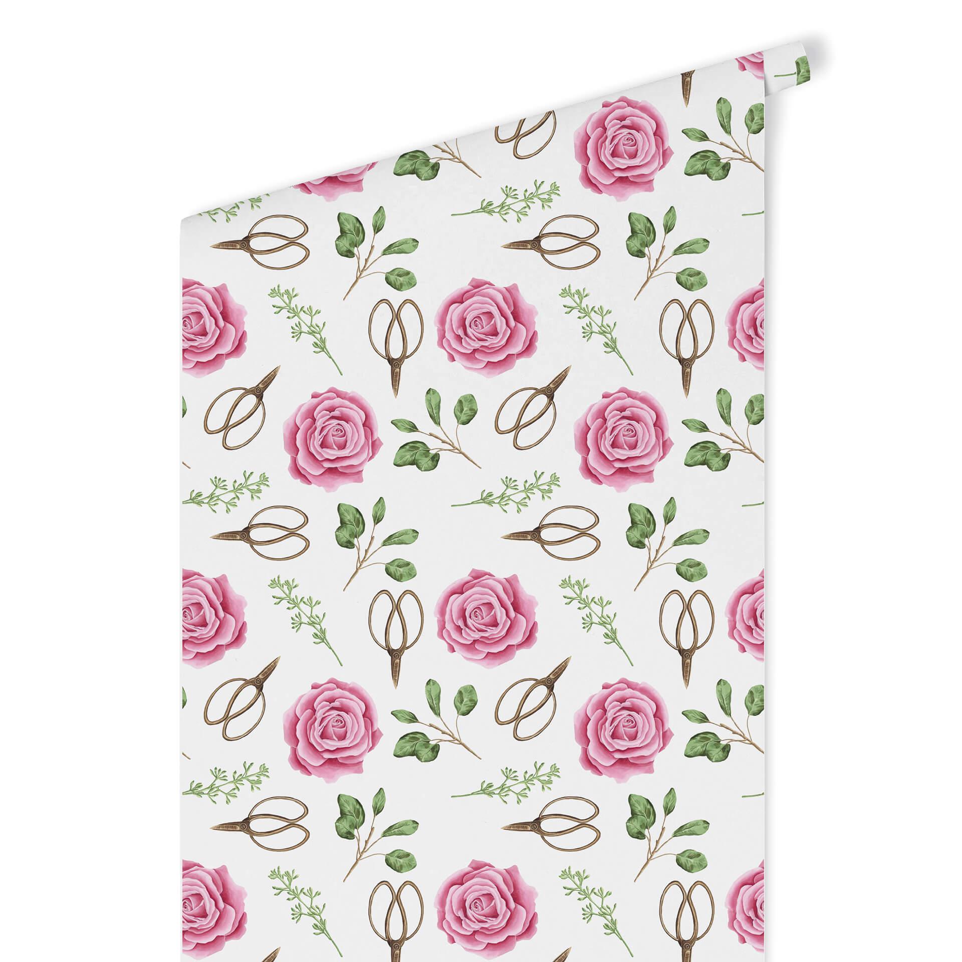 Patroonbehang – Aquarel Bloemen 04 – roze