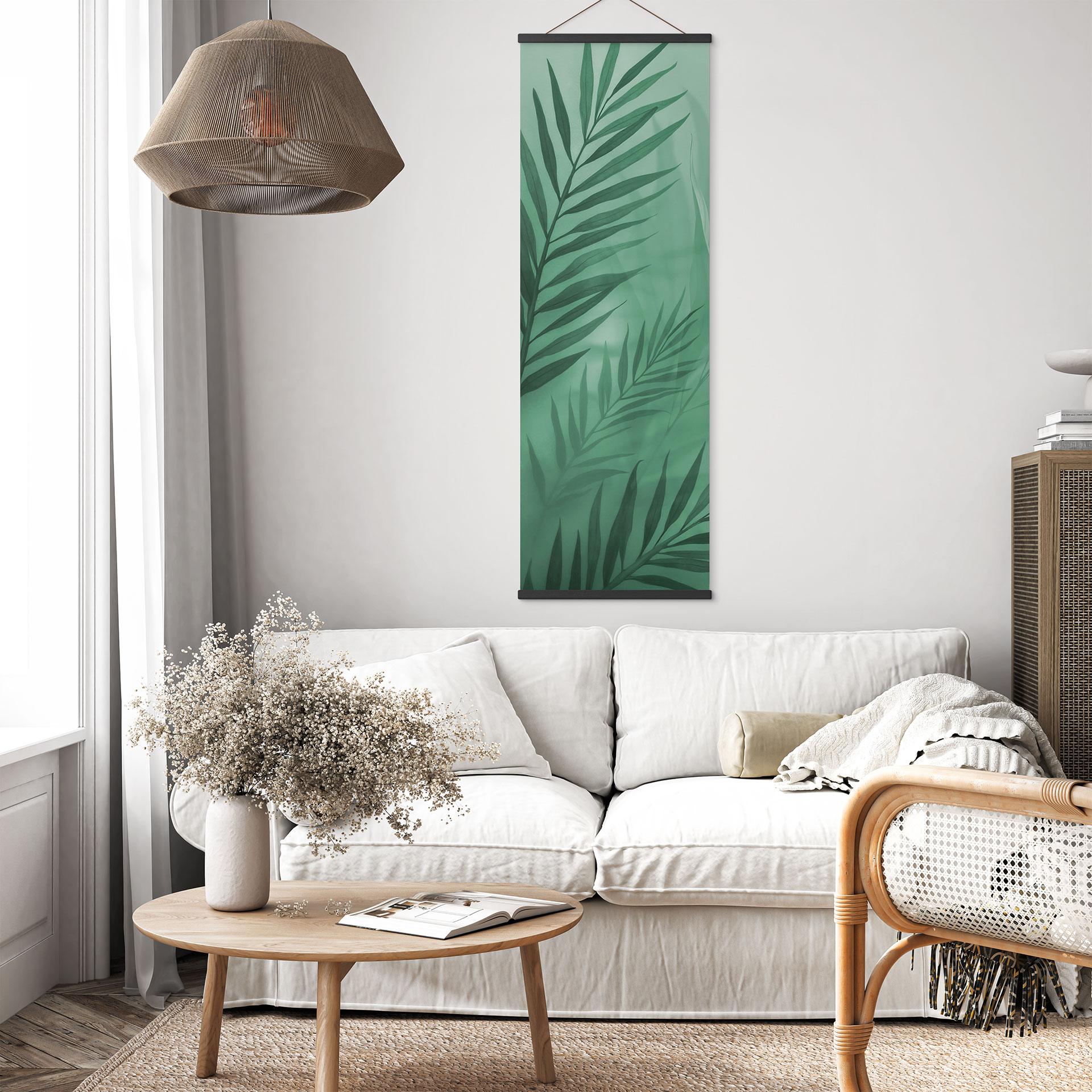 Tekstil plakat Grønne palmeblade - Panorama