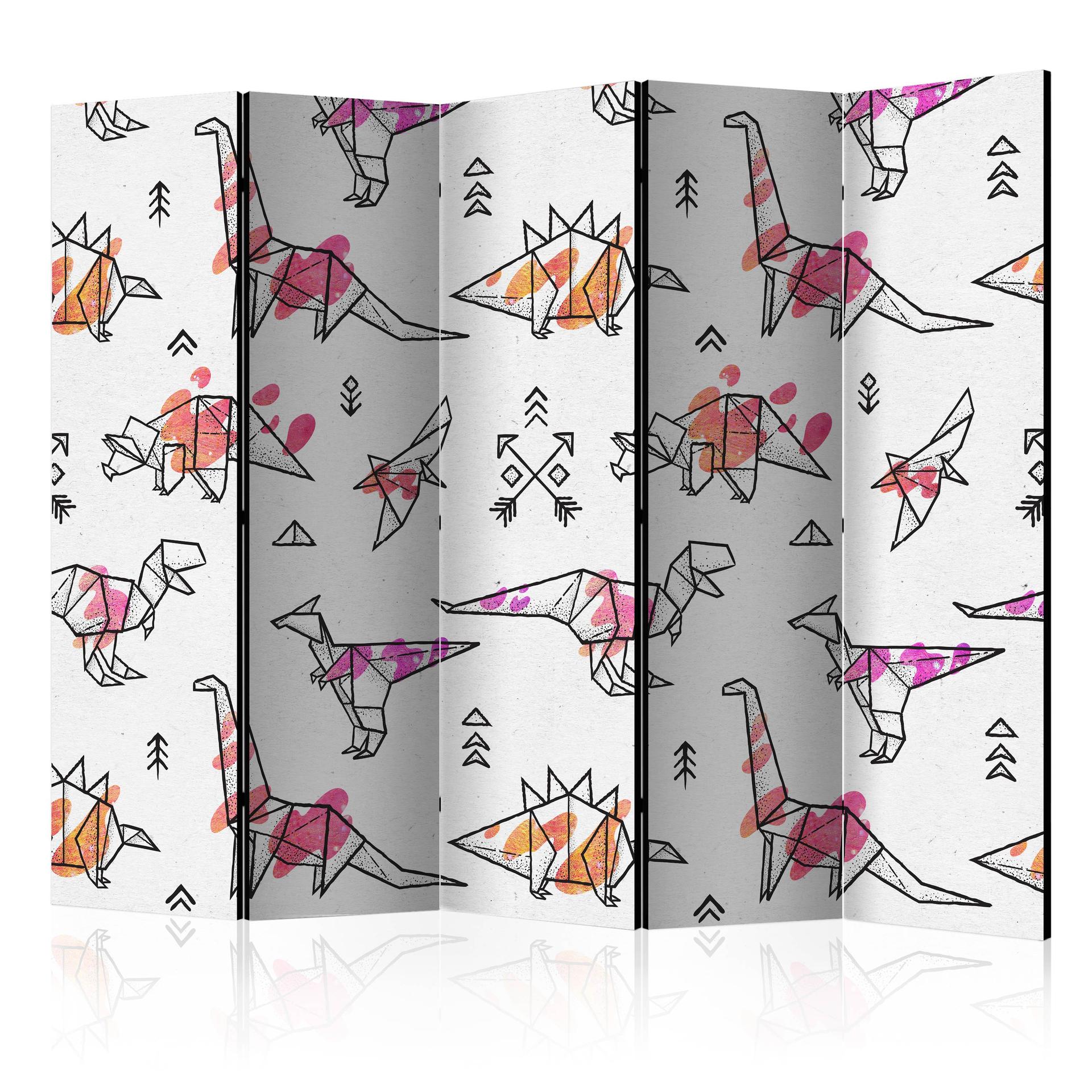 Divisorio per sala - Dinosauri origami, 3 pezzi