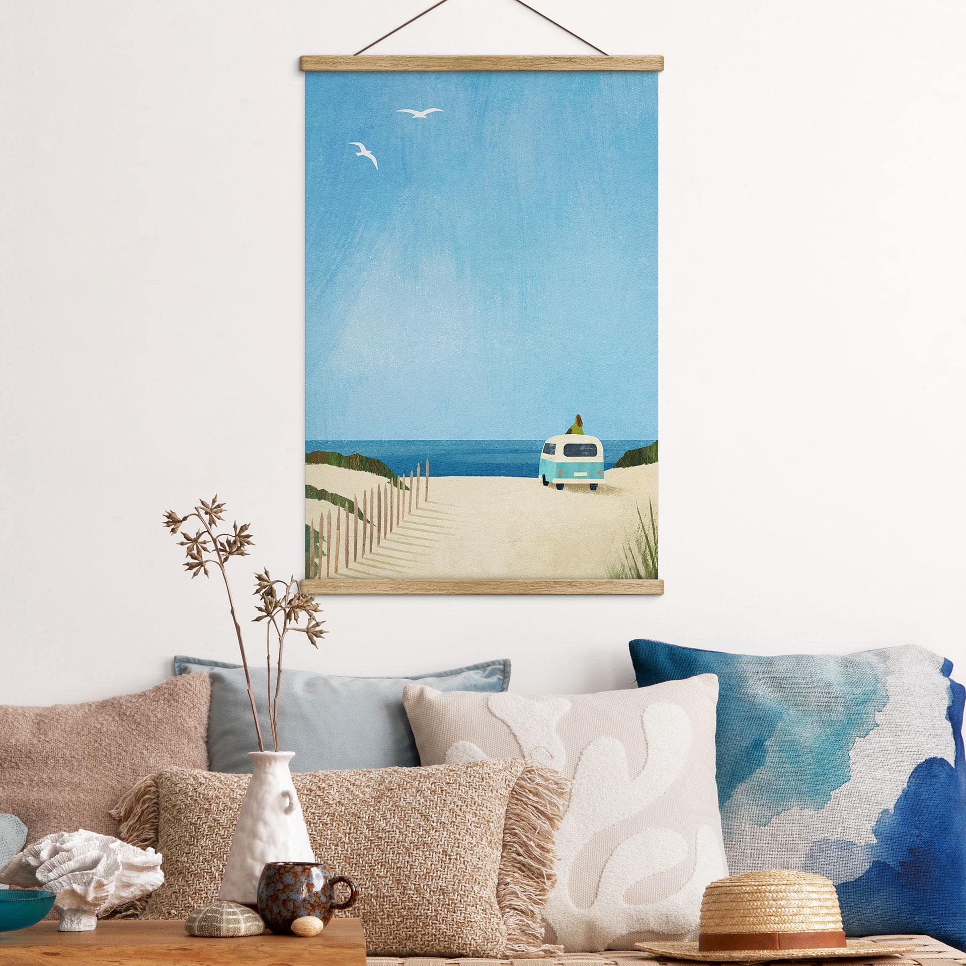 Tekstil plakat Livet i en varevogn - ferie ved havet - Rivers