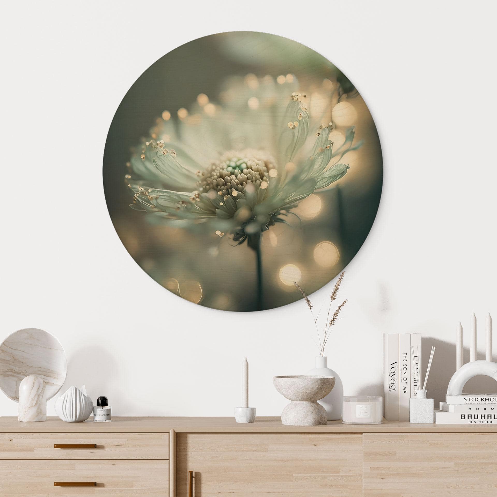 Billede af træ Delikat glitrende blomster - Treechild - Rund