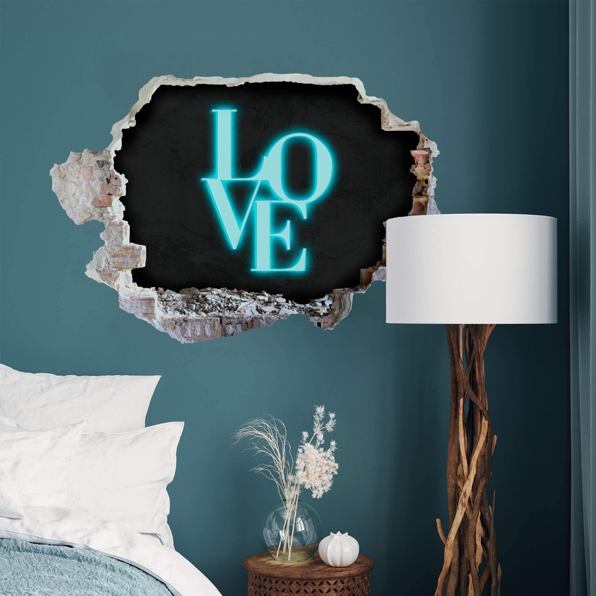 Wandtattoo Love Schriftzug modern Neonlicht