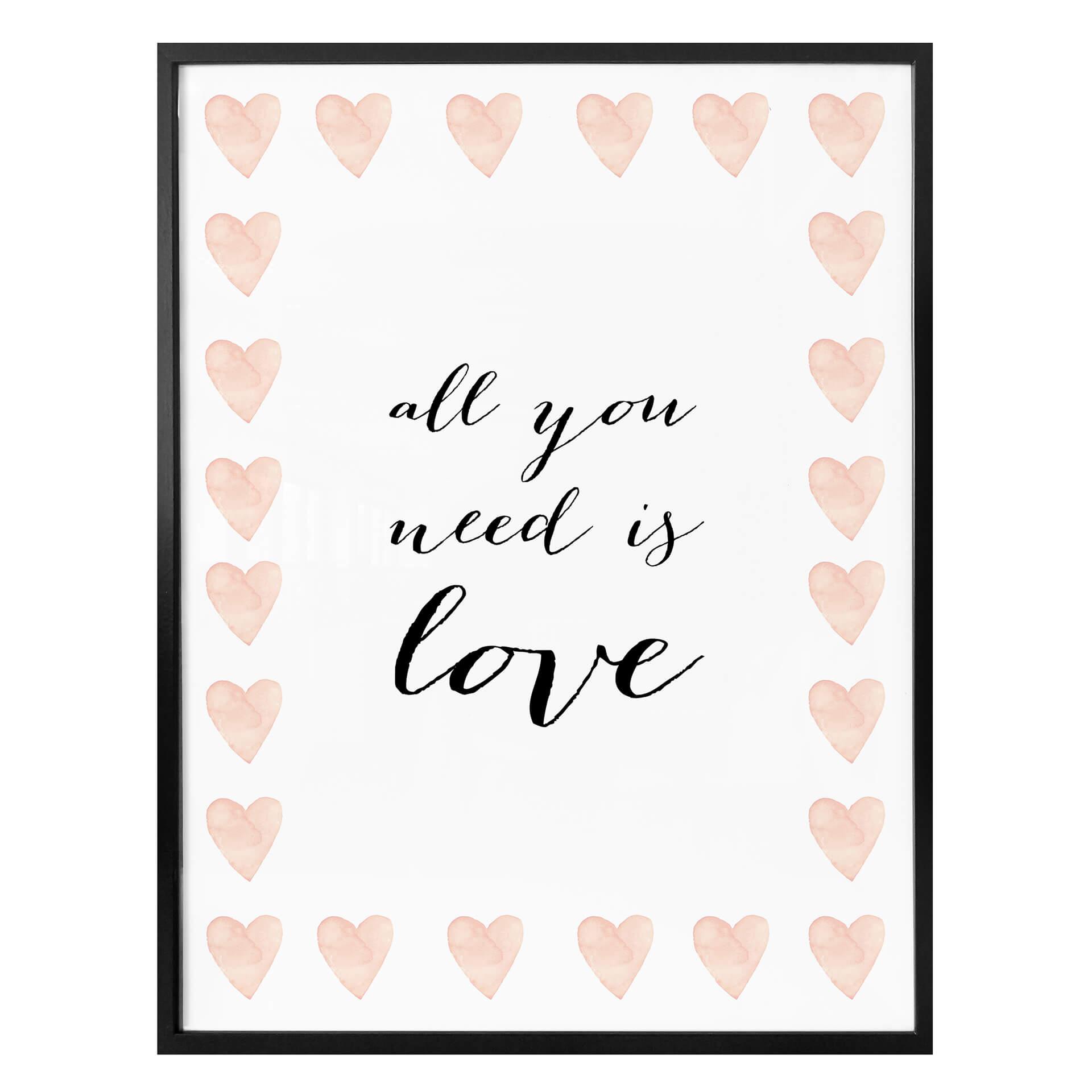 Plakat - Confetti & Cream - All you need is love