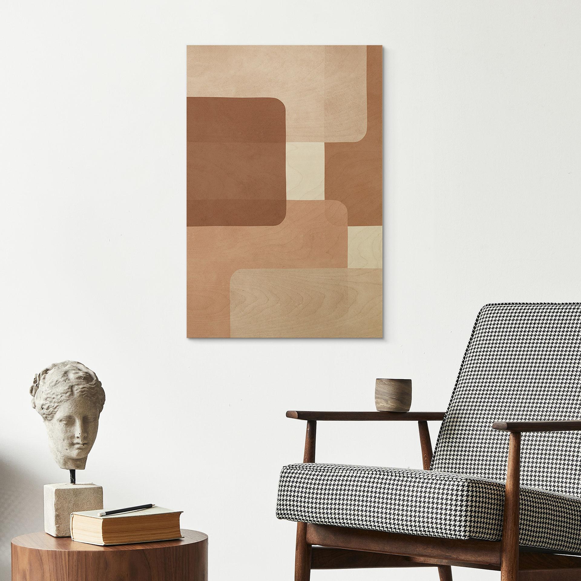 Billede af træ Boho-abstraktion i beige-brun - Costa