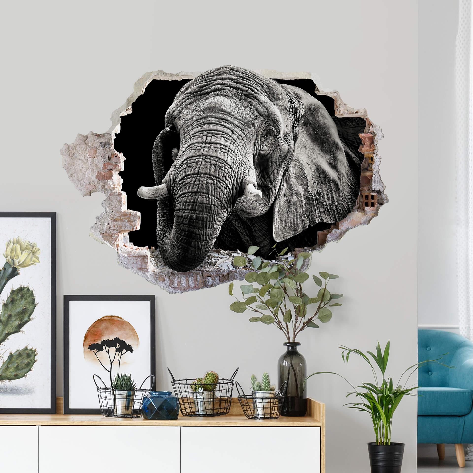 3D-sticker Meermann - Afrikansk elefant