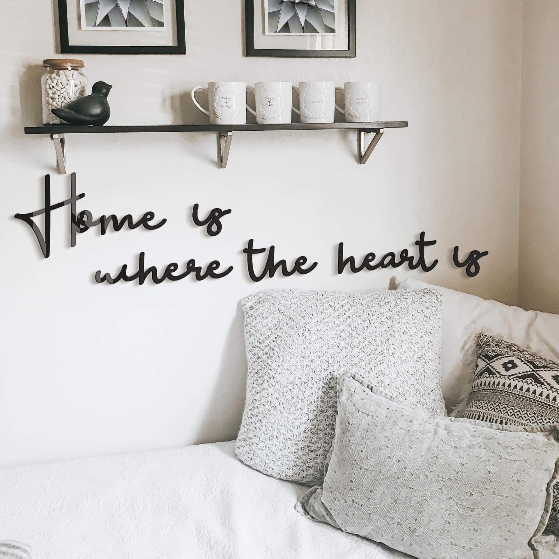 Akrylbogstaver - Home is where the heart is (6-dele)