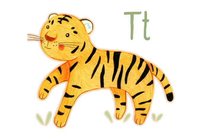 Muursticker Loske T is van Tijger
