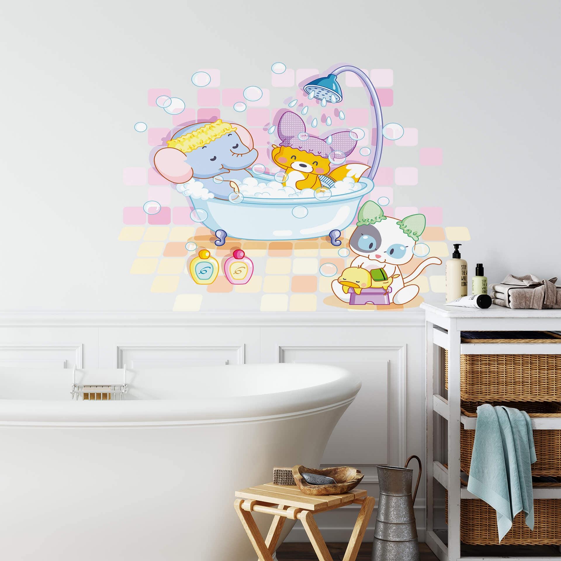 Muursticker De Vier Dierenvrienden - Wellness