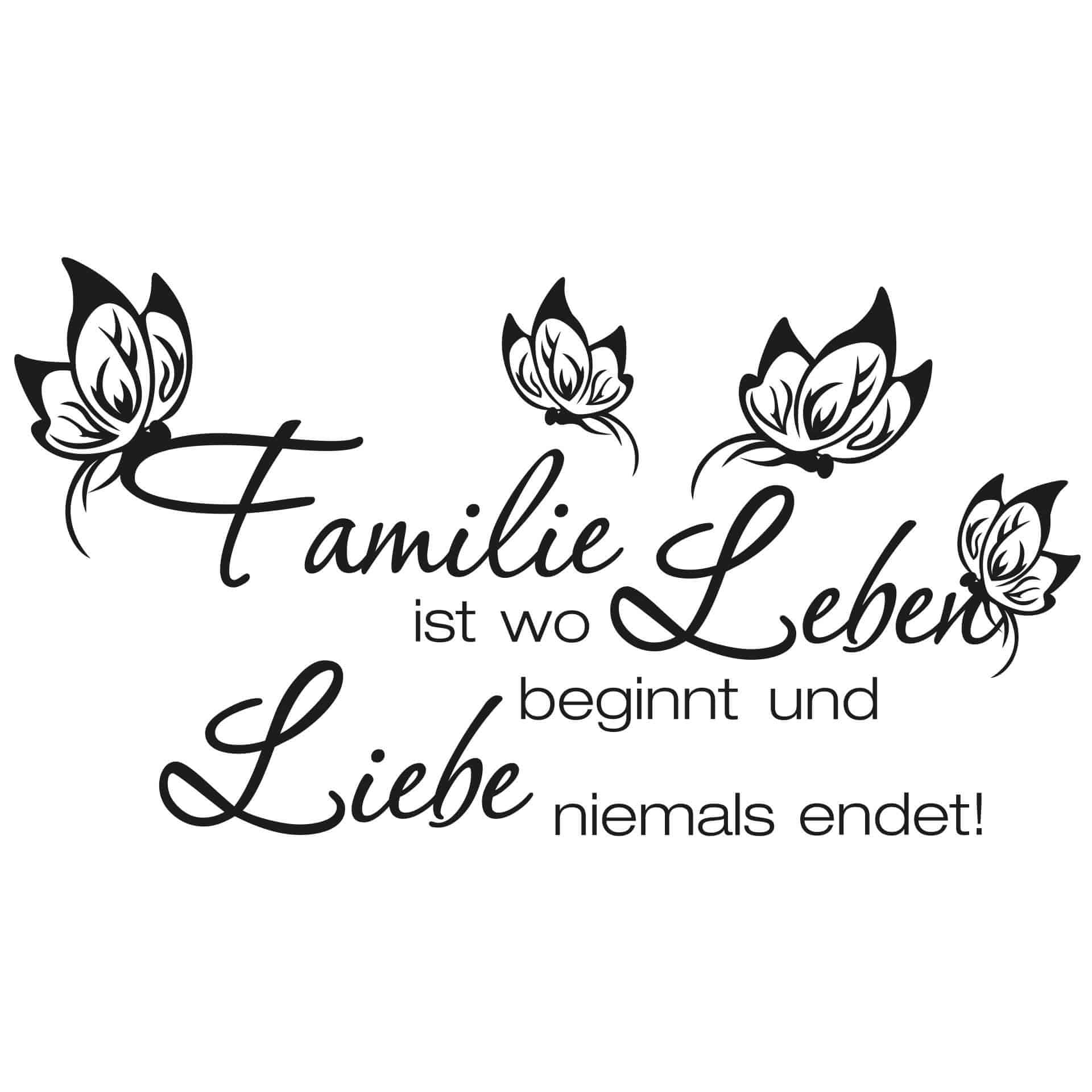 Wandtattoo Familie ist, wo Leben beginnt... inkl.5 Bilderrahmen