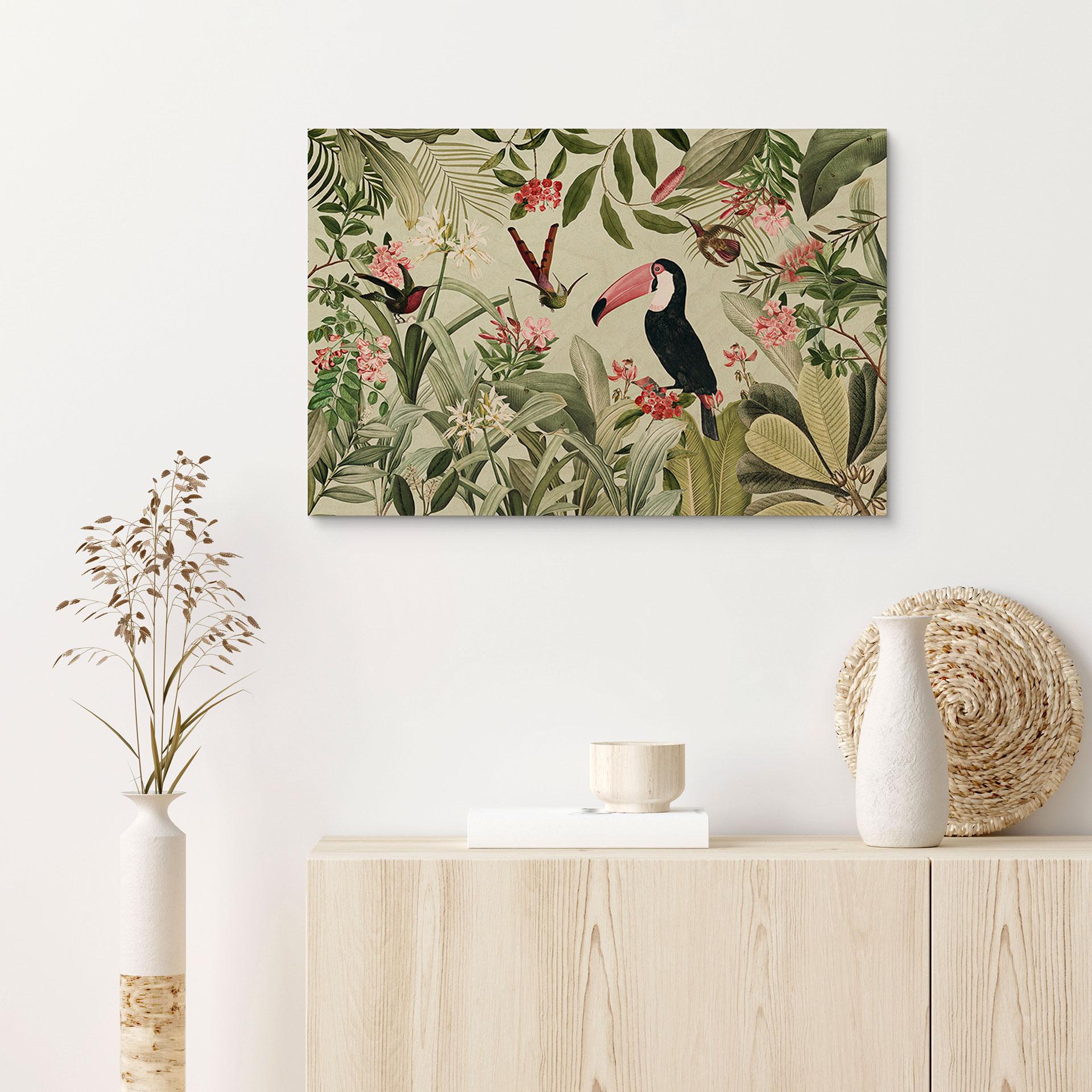 Træplakat Tukan i et jungleparadis - UN Designs