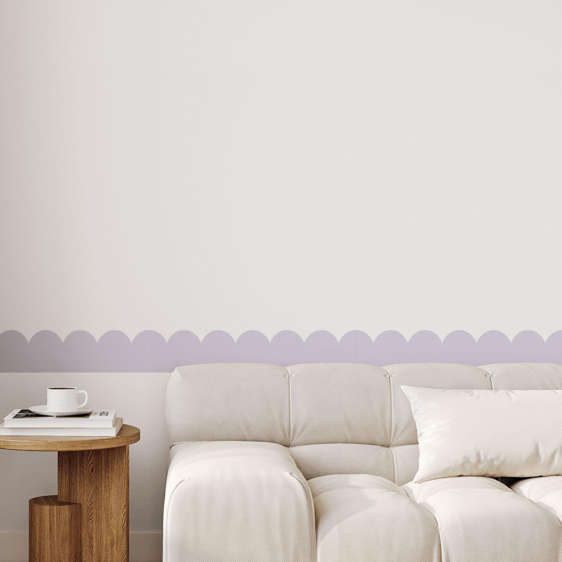 Sticker mural frise ondulée lilas pastel