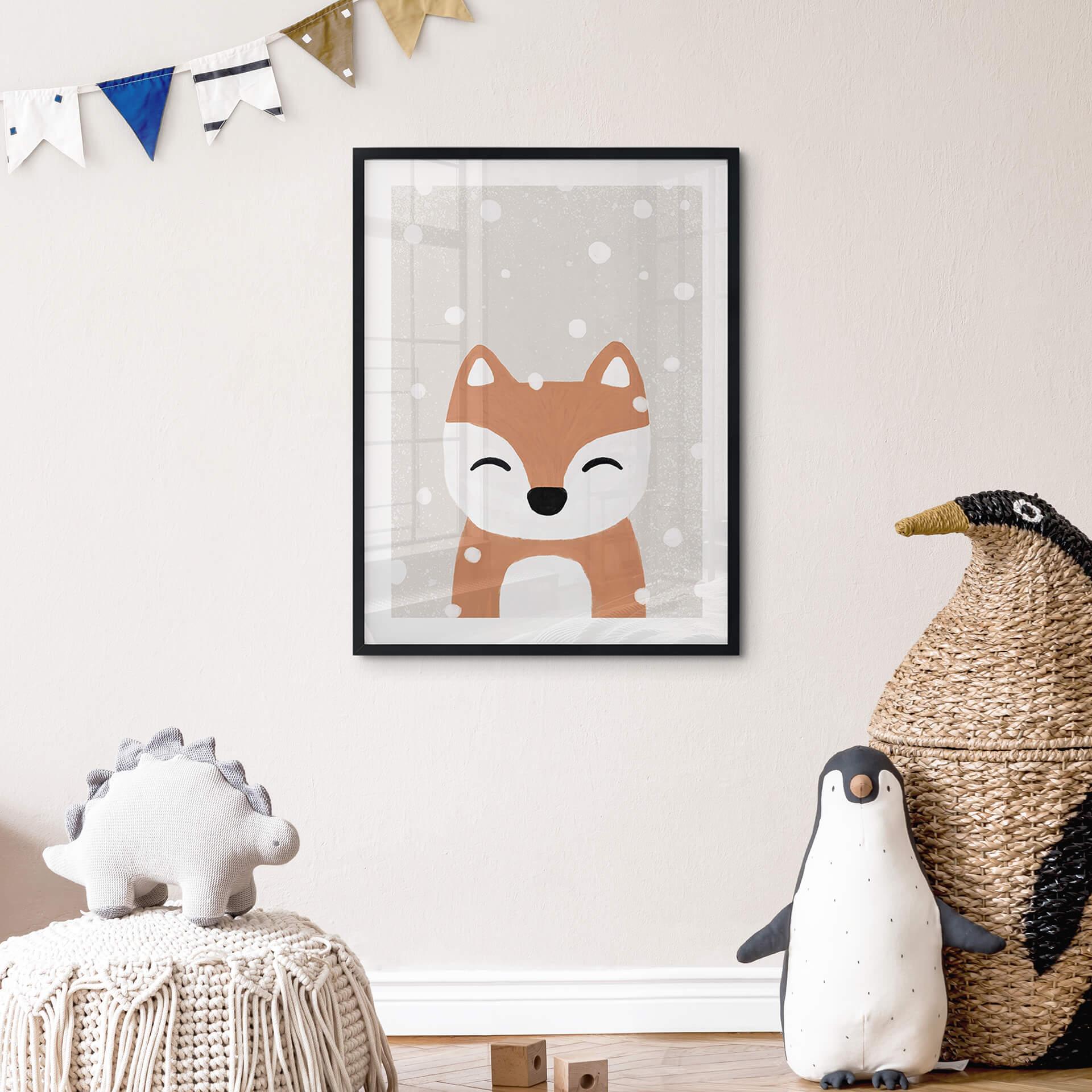 Plakat Snow Fox - plakat til børn - Orara Studio