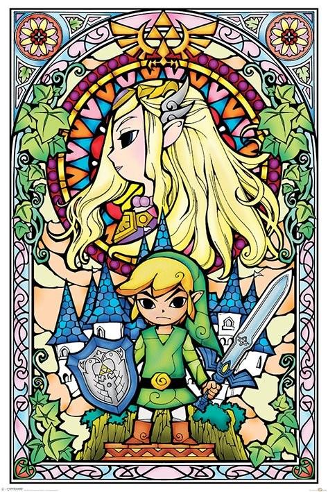Poster, film poster Legend Of Zelda - Stained Glass 61x91,5 cm