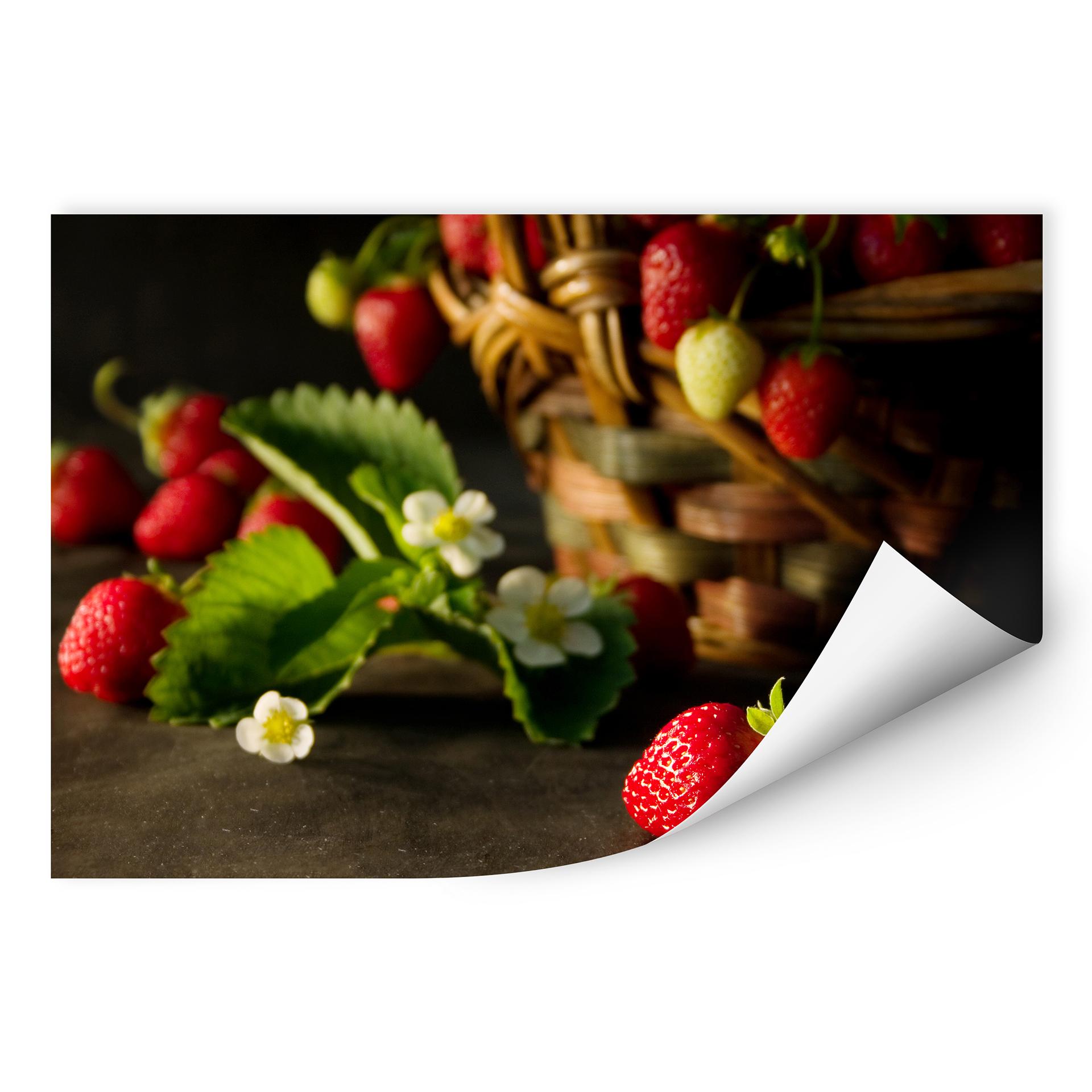 Zelfklevende Poster  Aardbeien