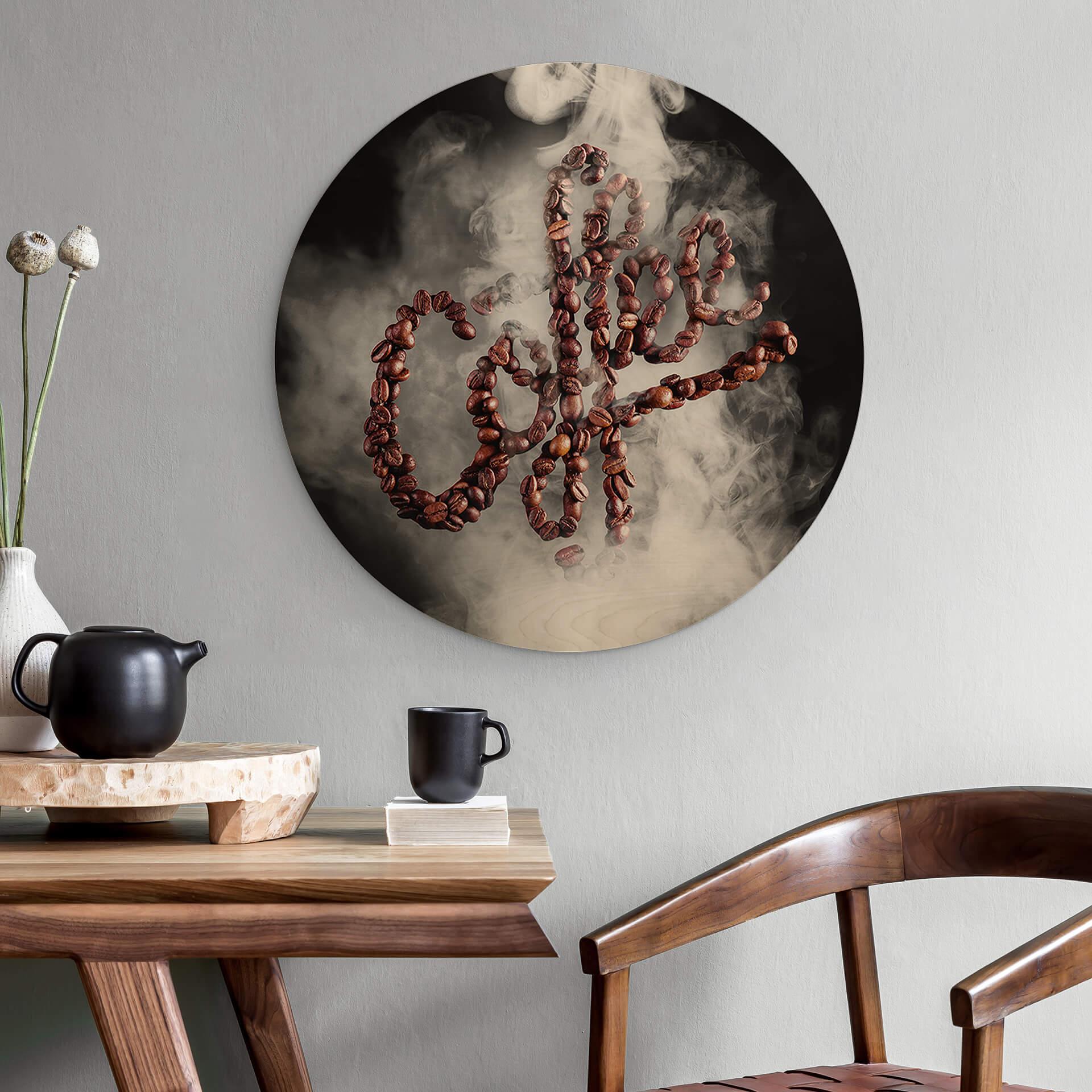 Holzbild Belenko - Kaffeeduft - Rund