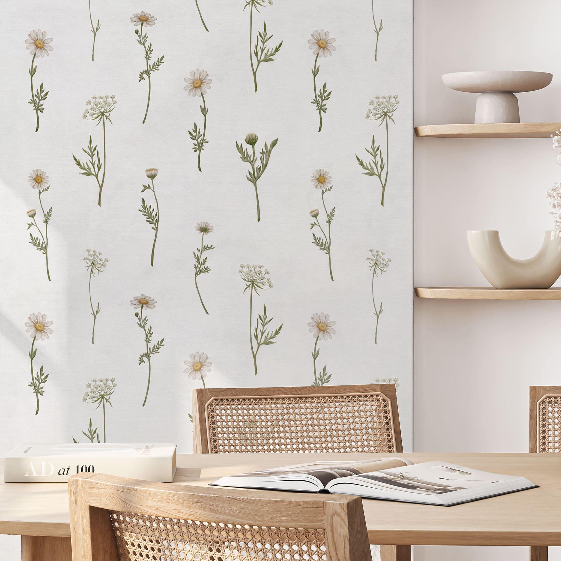 Mustertapete Wiesenromantik mit Feldblumen - Kikki Belle