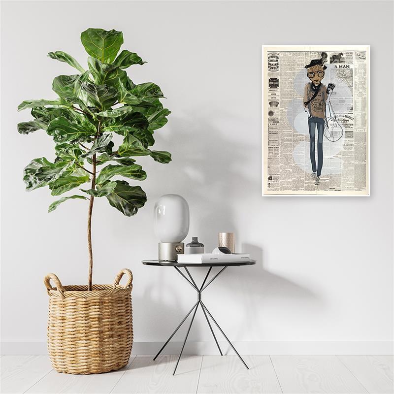 Canvasbillede, Hipster leopard - avisartikel