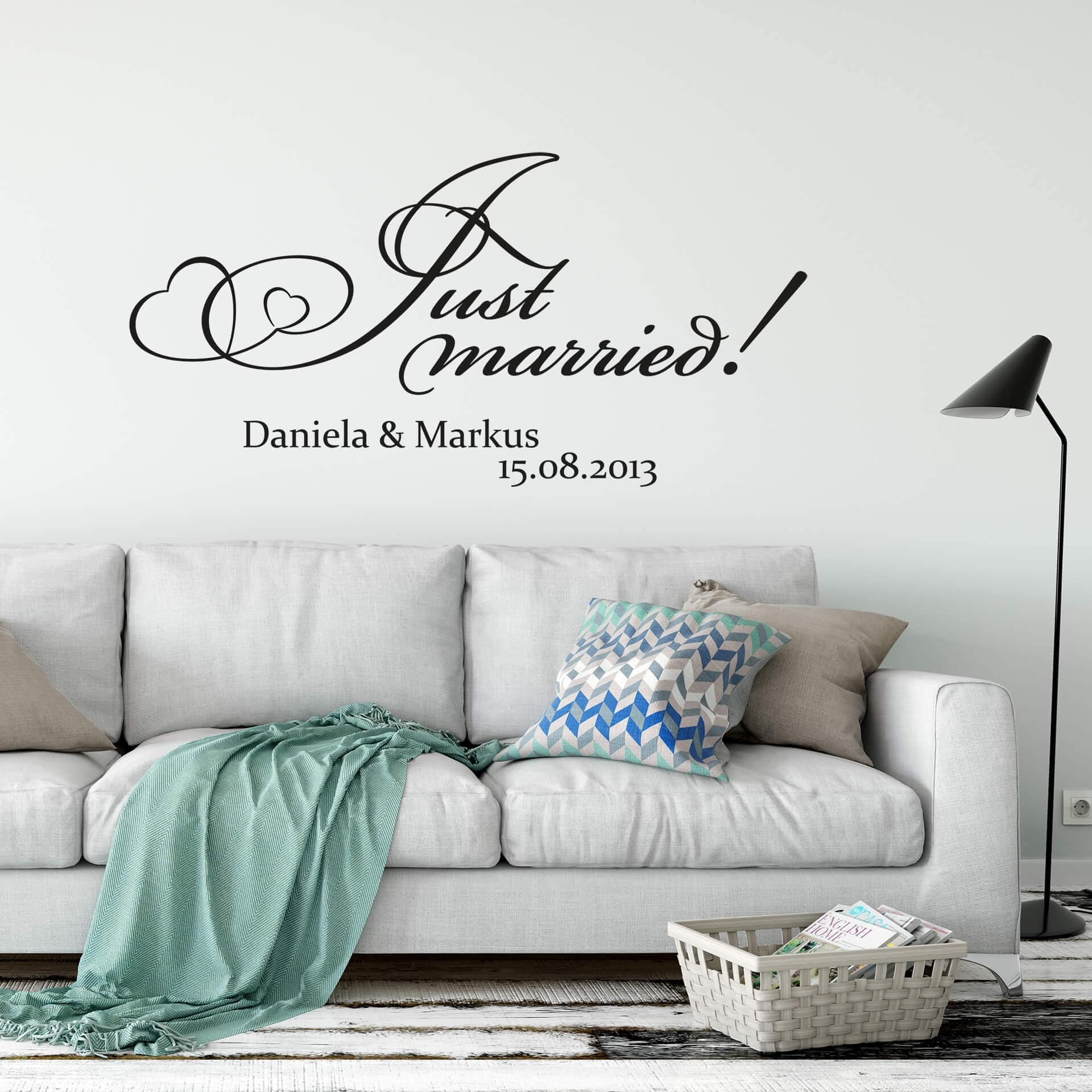 Wallsticker - + Navn - Just married!