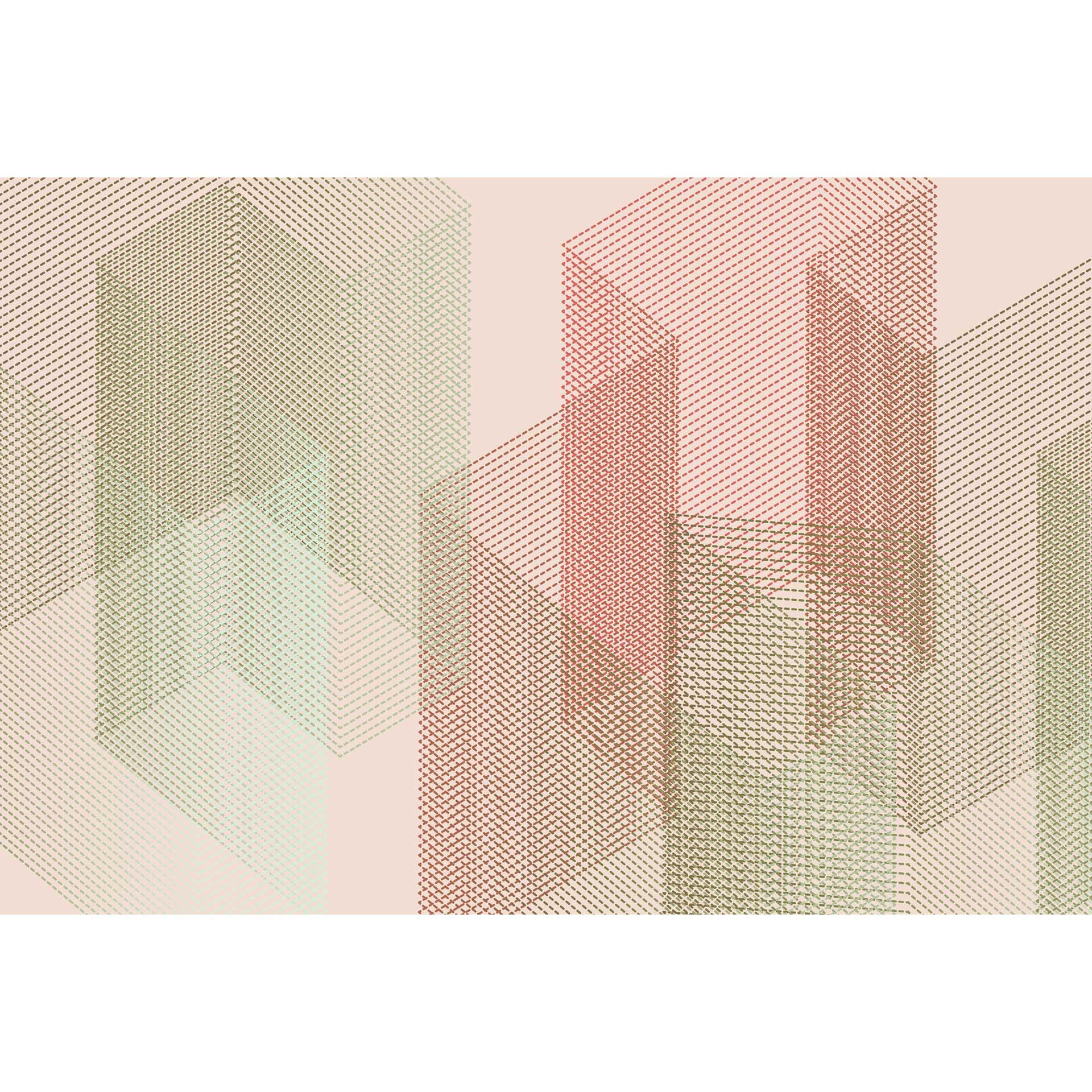 Geometrisch fotobehang in pastelkleuren - 3D vliesbehang
