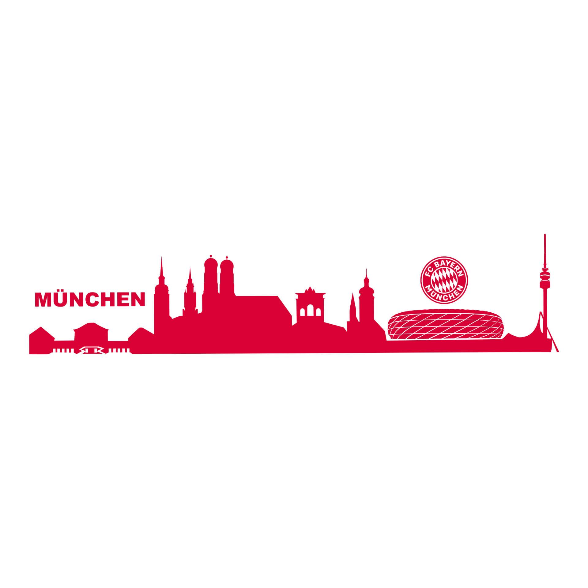 Wandtattoo München Skyline mit Logo