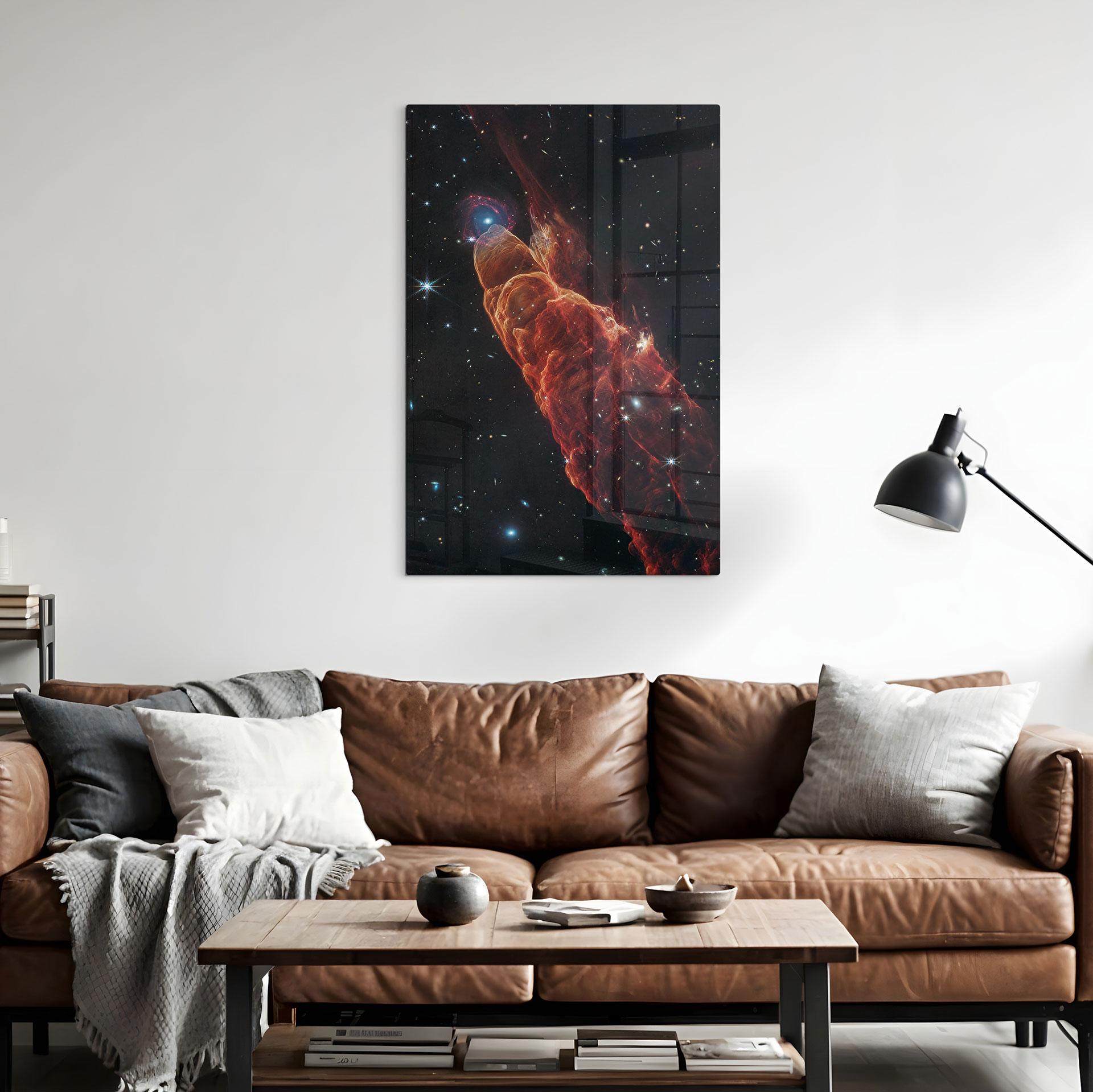 Glasbillede - James Webb Telescope - Cosmic Hurricane Herbig Haro 49/50