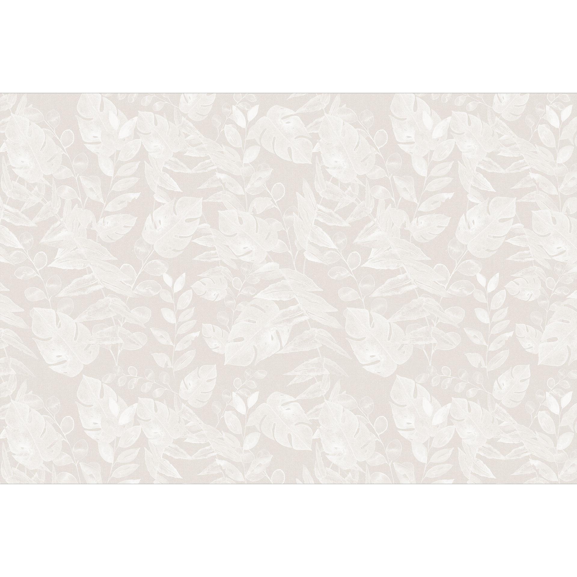 Jungle Planten - Tropische Bladeren Beige Fotobehang - Bloeiende Decoratie
