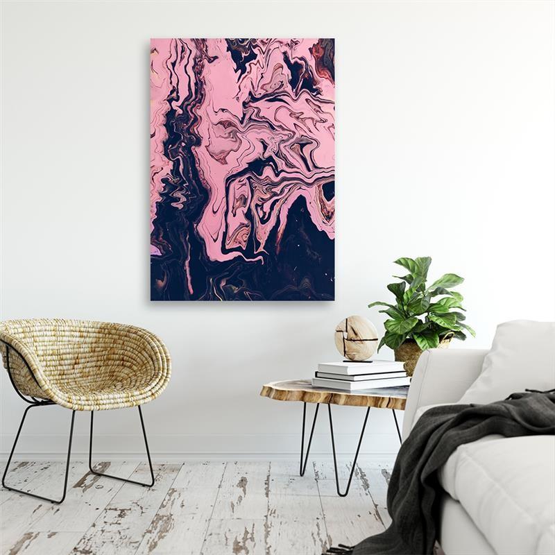 Canvasbillede, Abstrakt i pink som malet