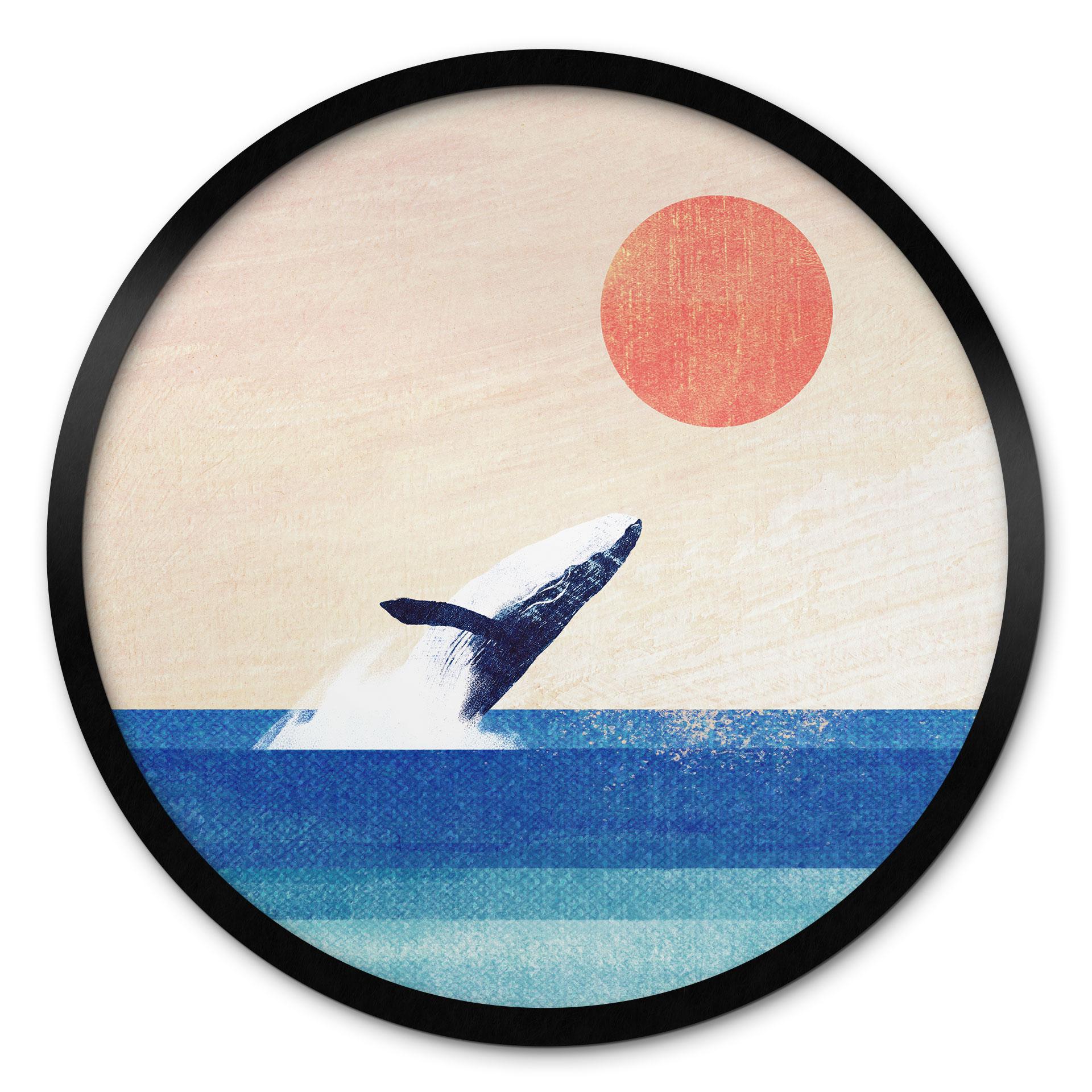 Poster Walvis in de zee - Rivers - Rond