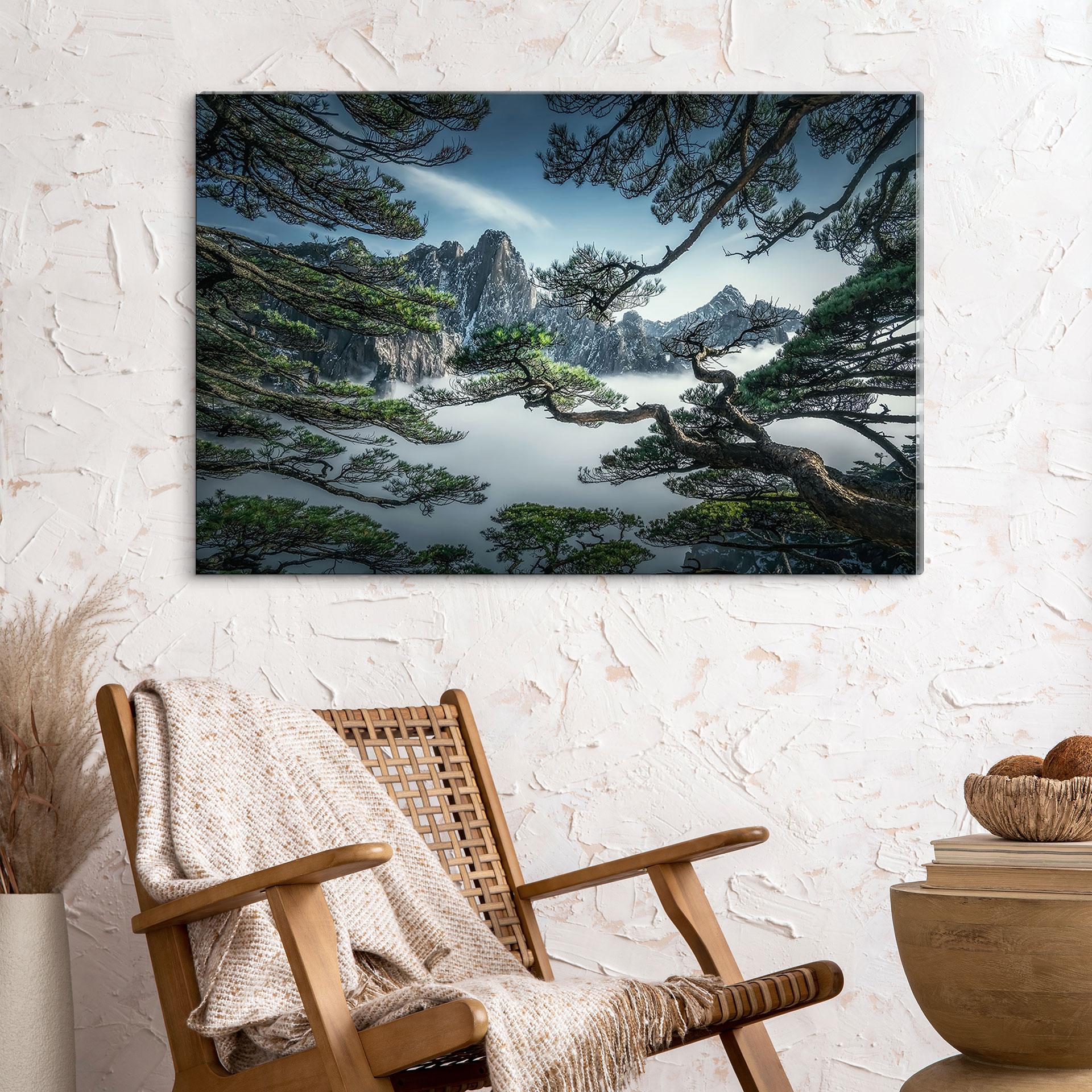 Wandbild Kiefernwald im Huang Shan Gebirge - NingYun Ye - Alu-Dibond