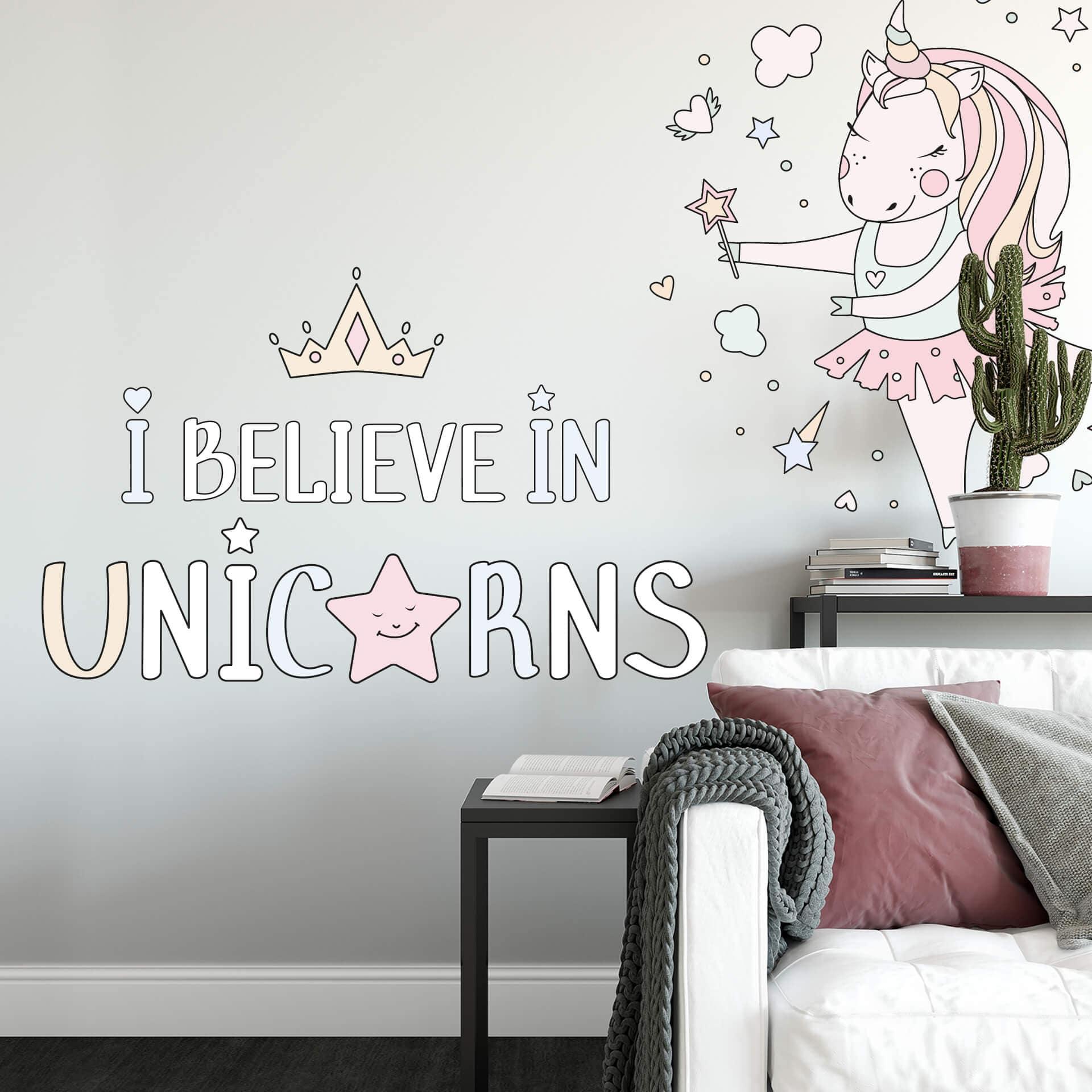 Muursticker Kvilis - I believe in Unicorns