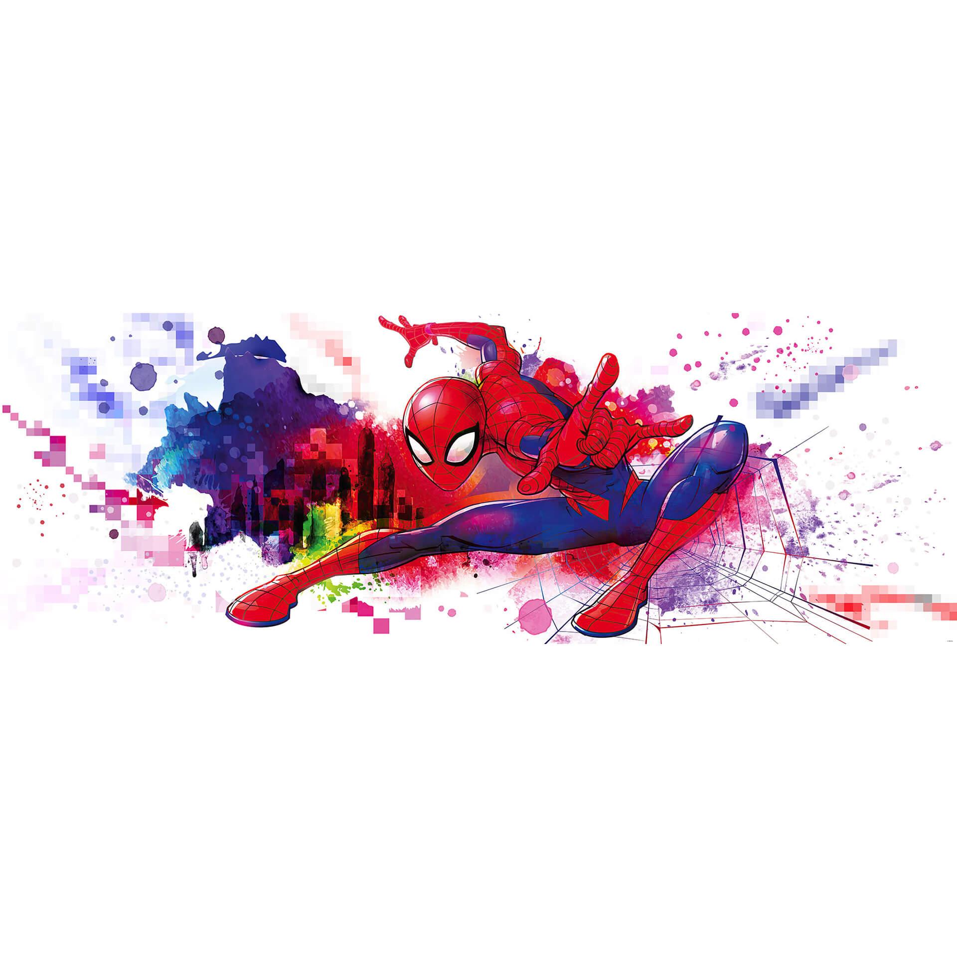 Papier Behang - Spider-Man Graffiti Kunst - 368 x 127 cm