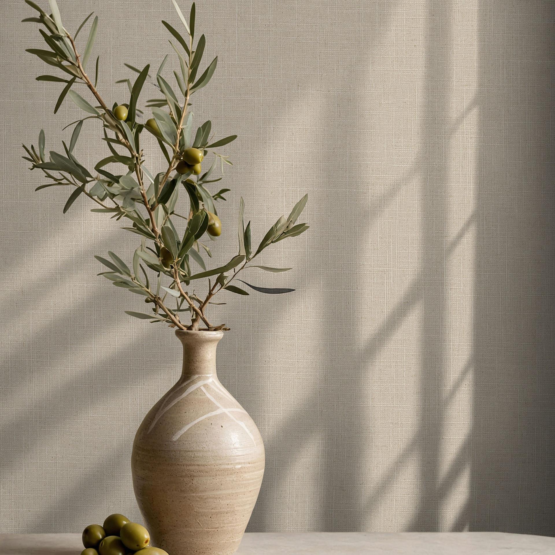 Ikke-vævet tapet tekstil, struktureret ensfarvet moderne mat i beige