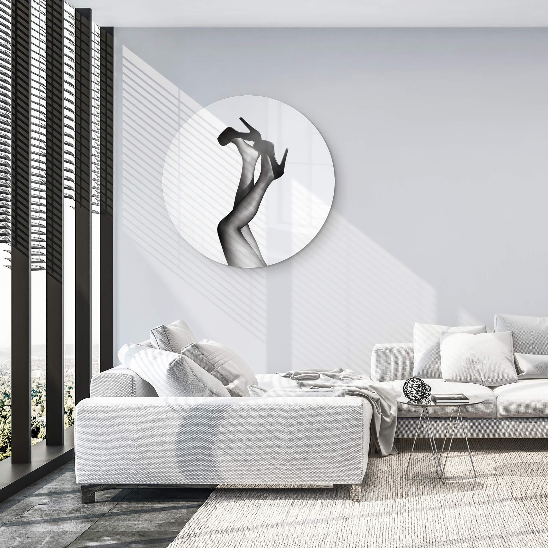 Glasbild 1X Studio - Velvet Pumps - Rund