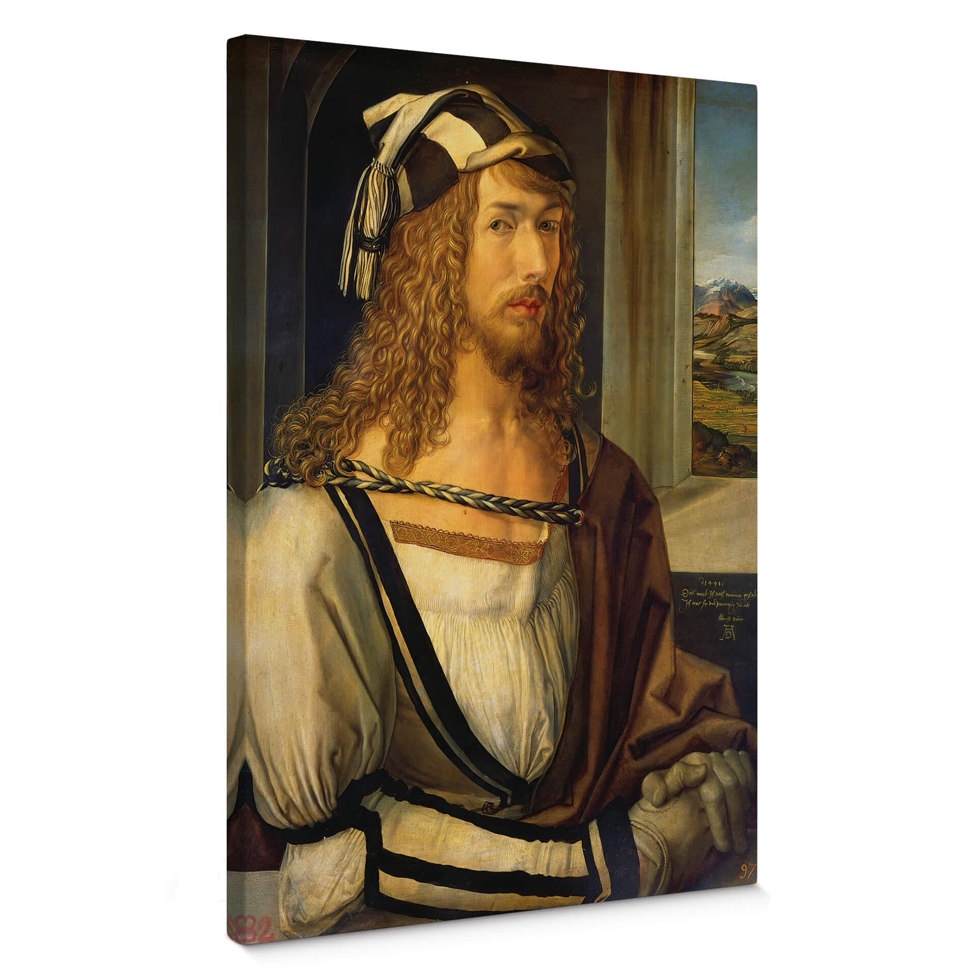 Canvastavla Dürer - Självporträtt med landskap