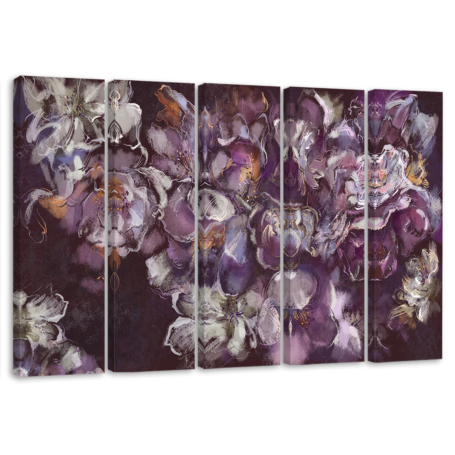 5 stykke lærredstryk, Irisblomst