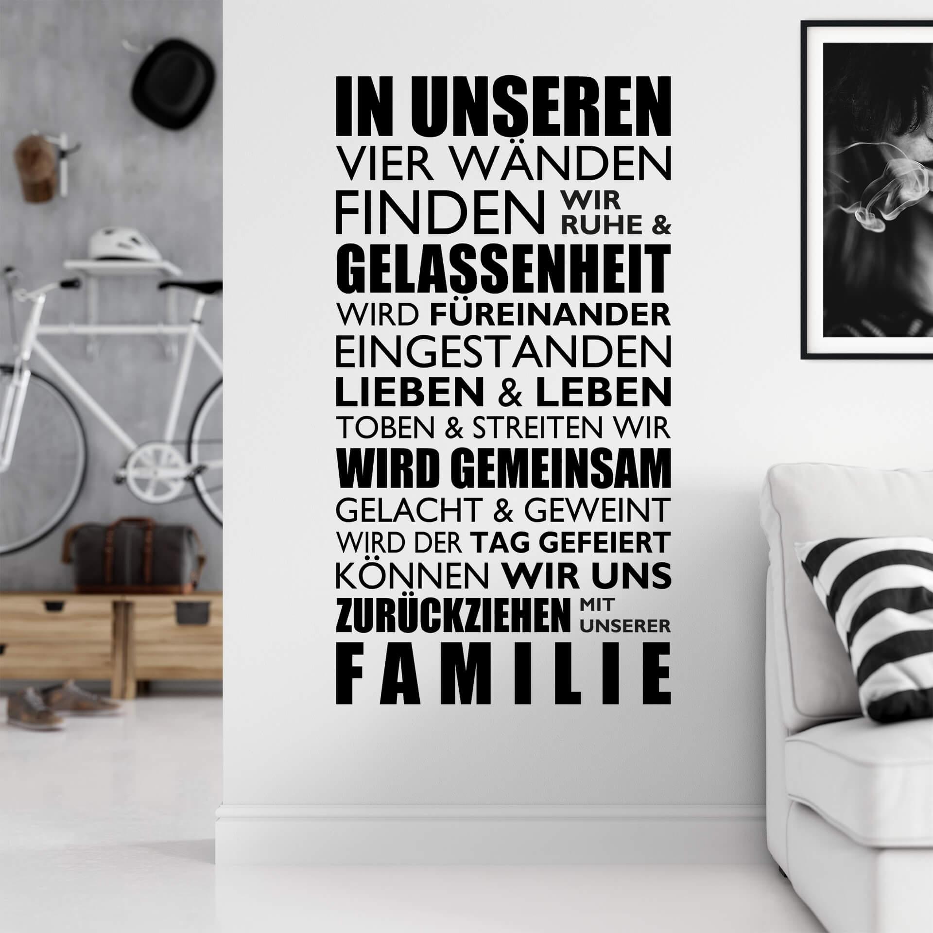 Wandtattoo In unseren vier Wänden