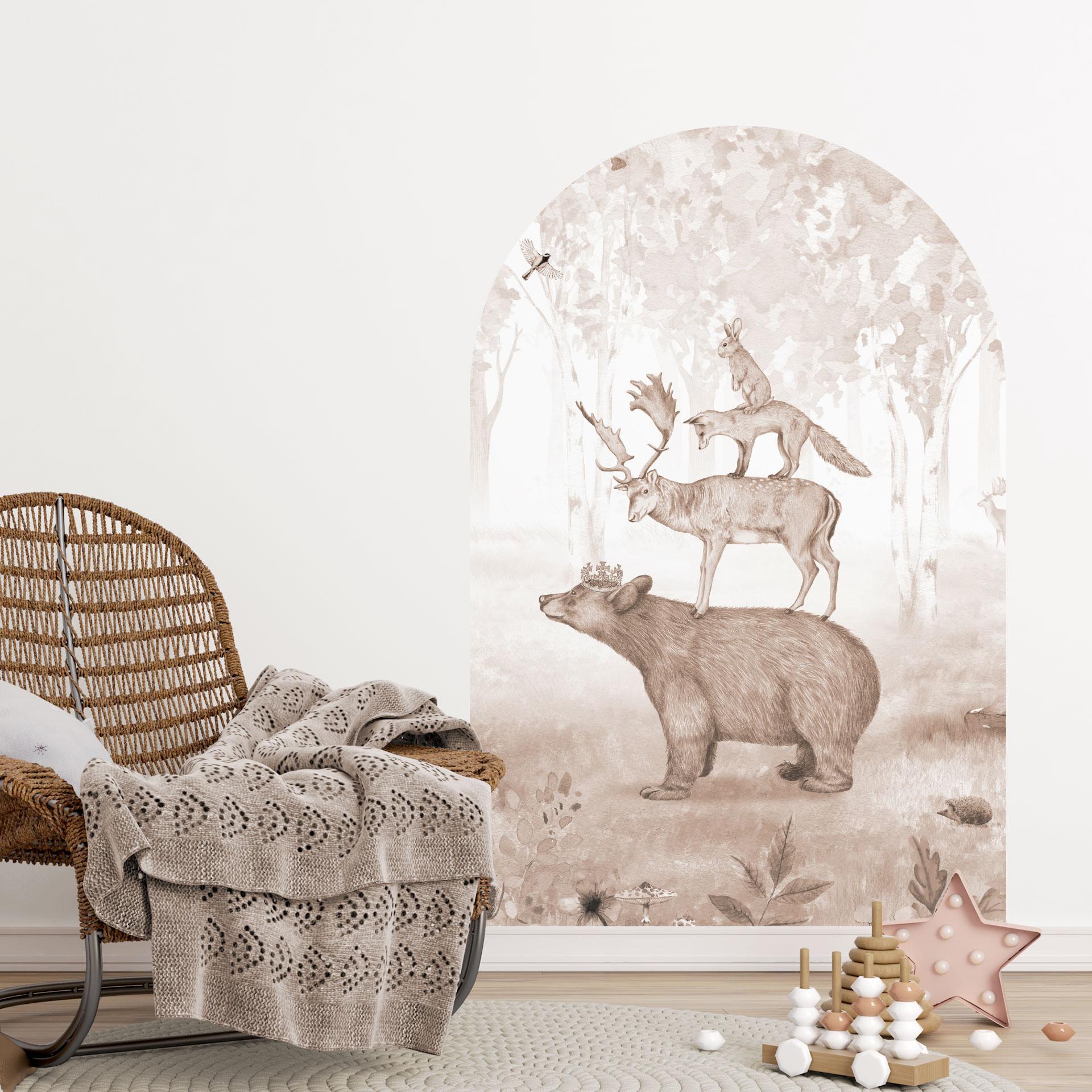 Wallsticker rundbuevægpanel Bjørnekongen - Kikki Belle - bred