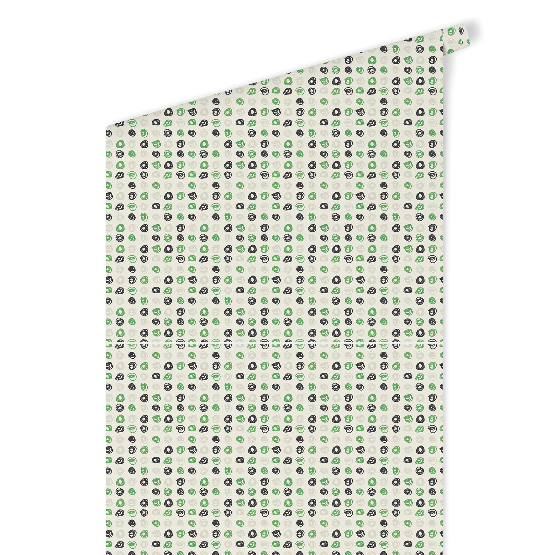 Patroonbehang – Kringetjes – groen