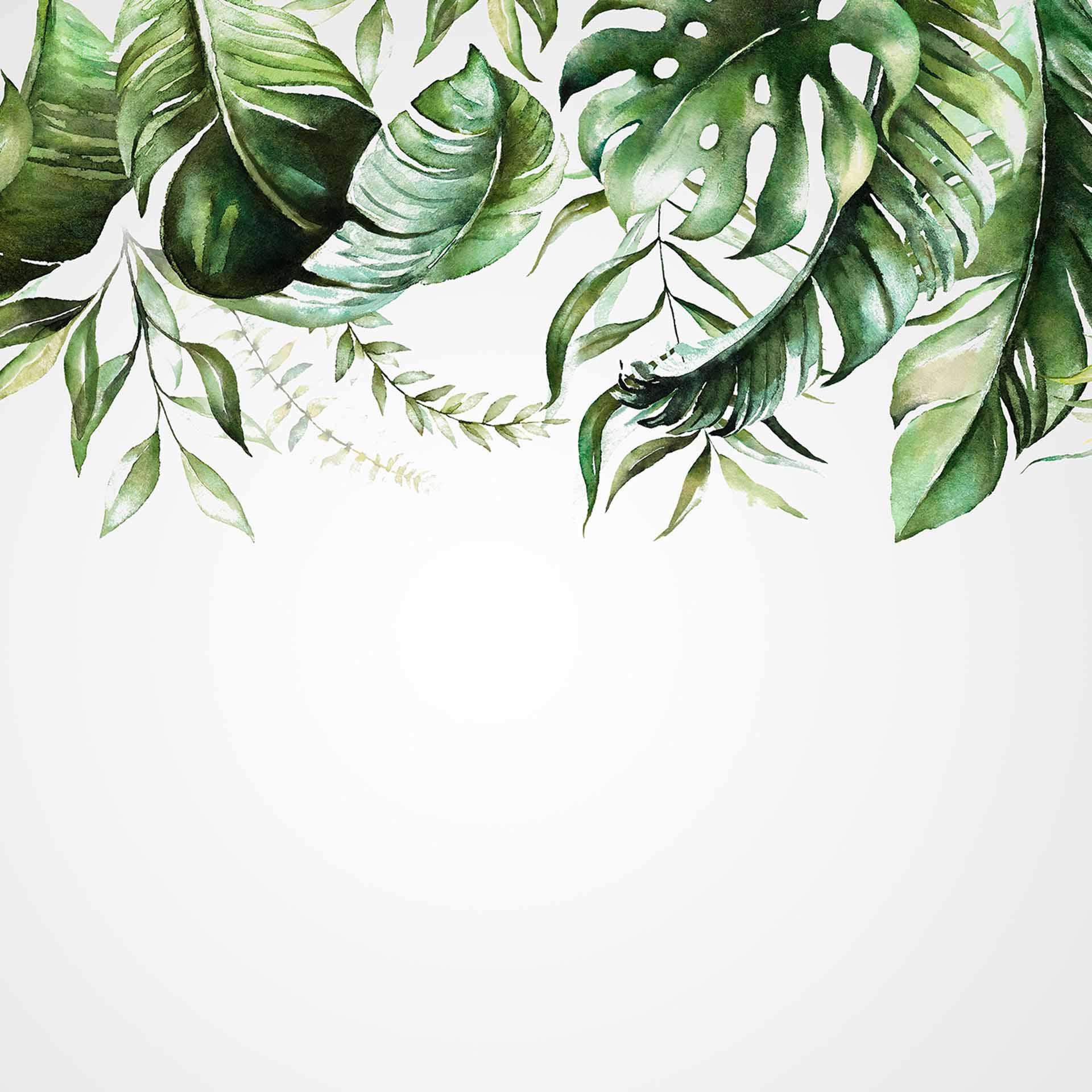 WatercolorLea1 plantenbehang in grijsgroen - vliesbehang Designwalls 2 - 2,55 x 3,5 m