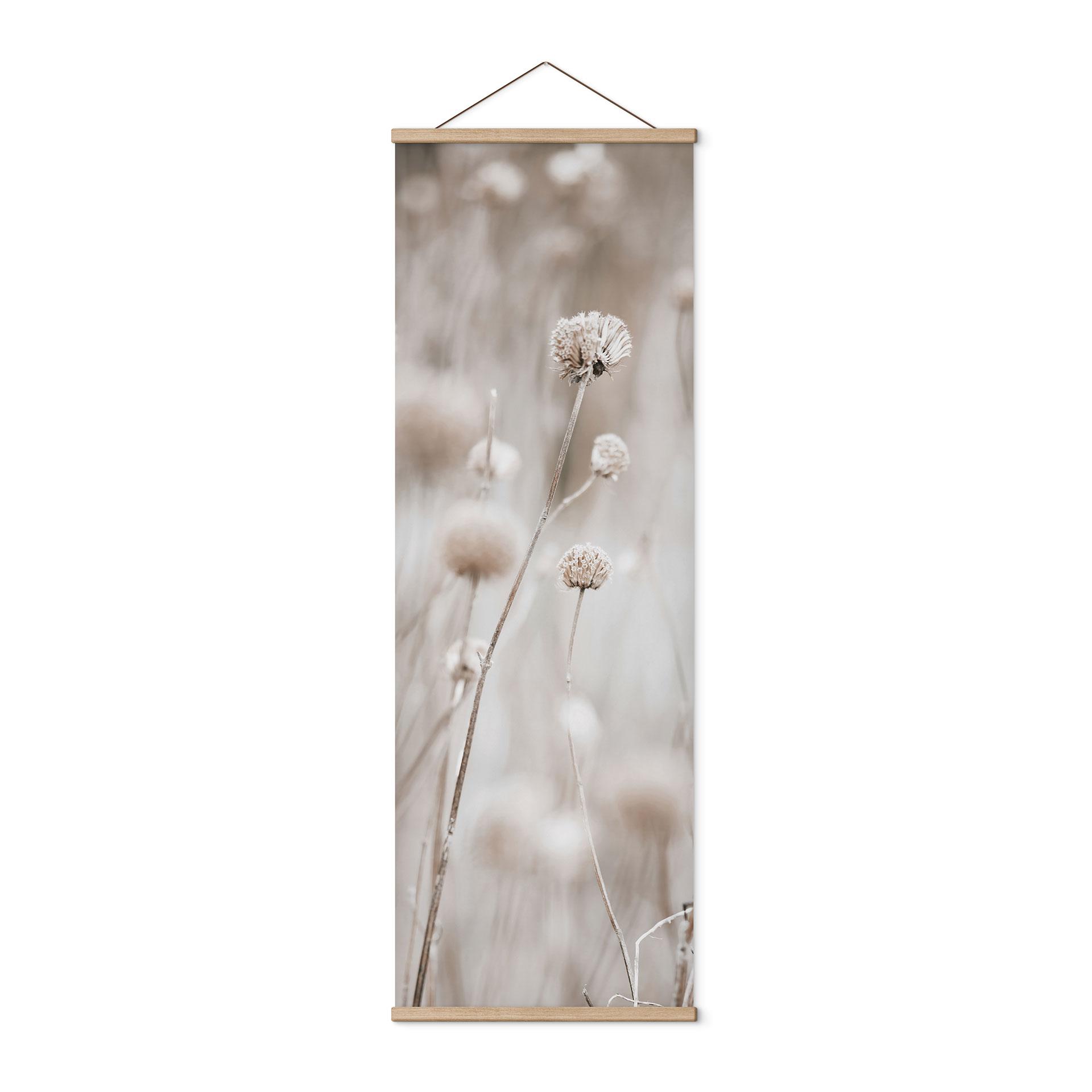 Tekstil plakat Tørrede blomster i bløde farver - Annie - Panorama