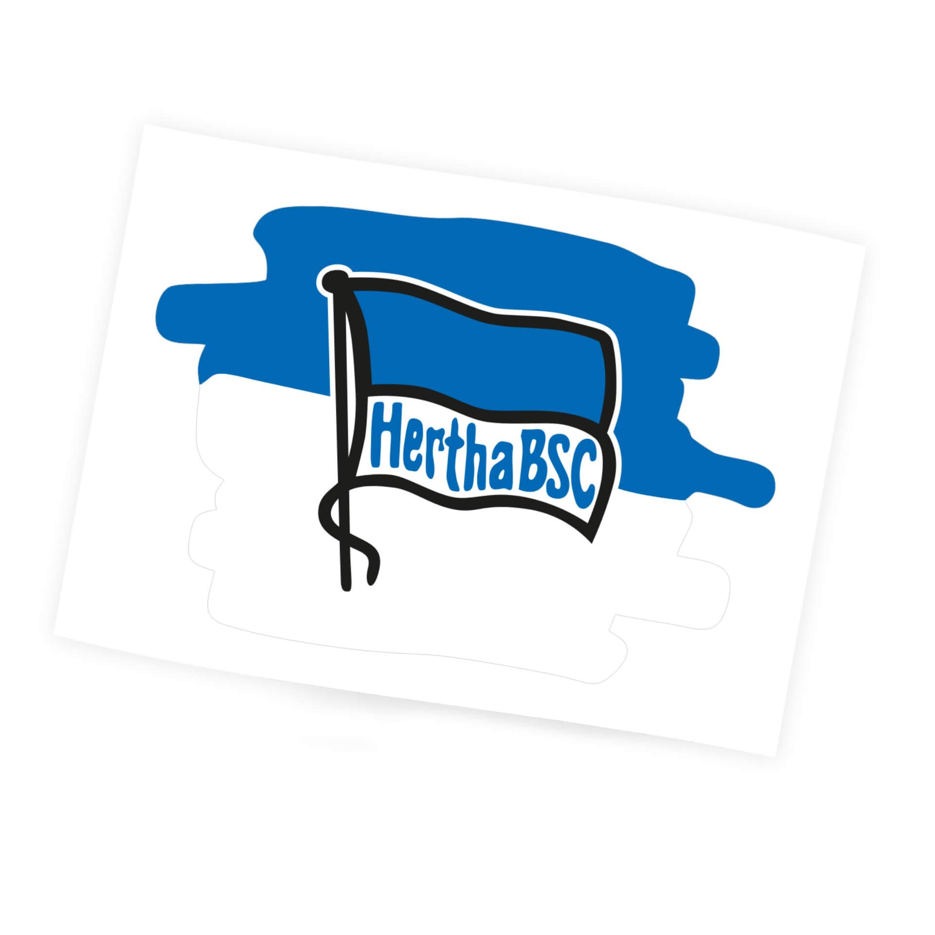 Wandtattoo Hertha BSC Logo auf blau-weißem Hintergrund - 70x50 cm
