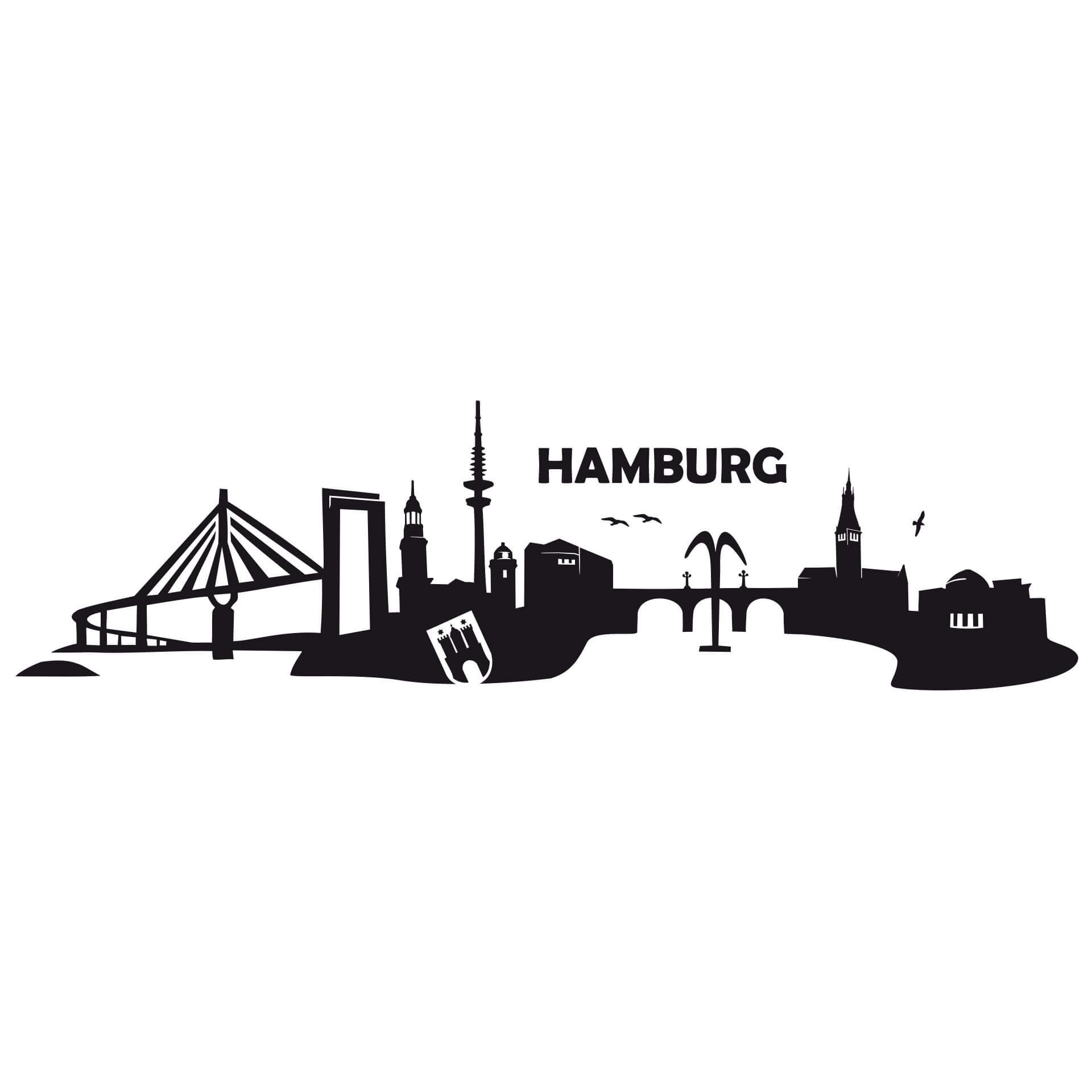 Muursticker Hamburg Skyline 2
