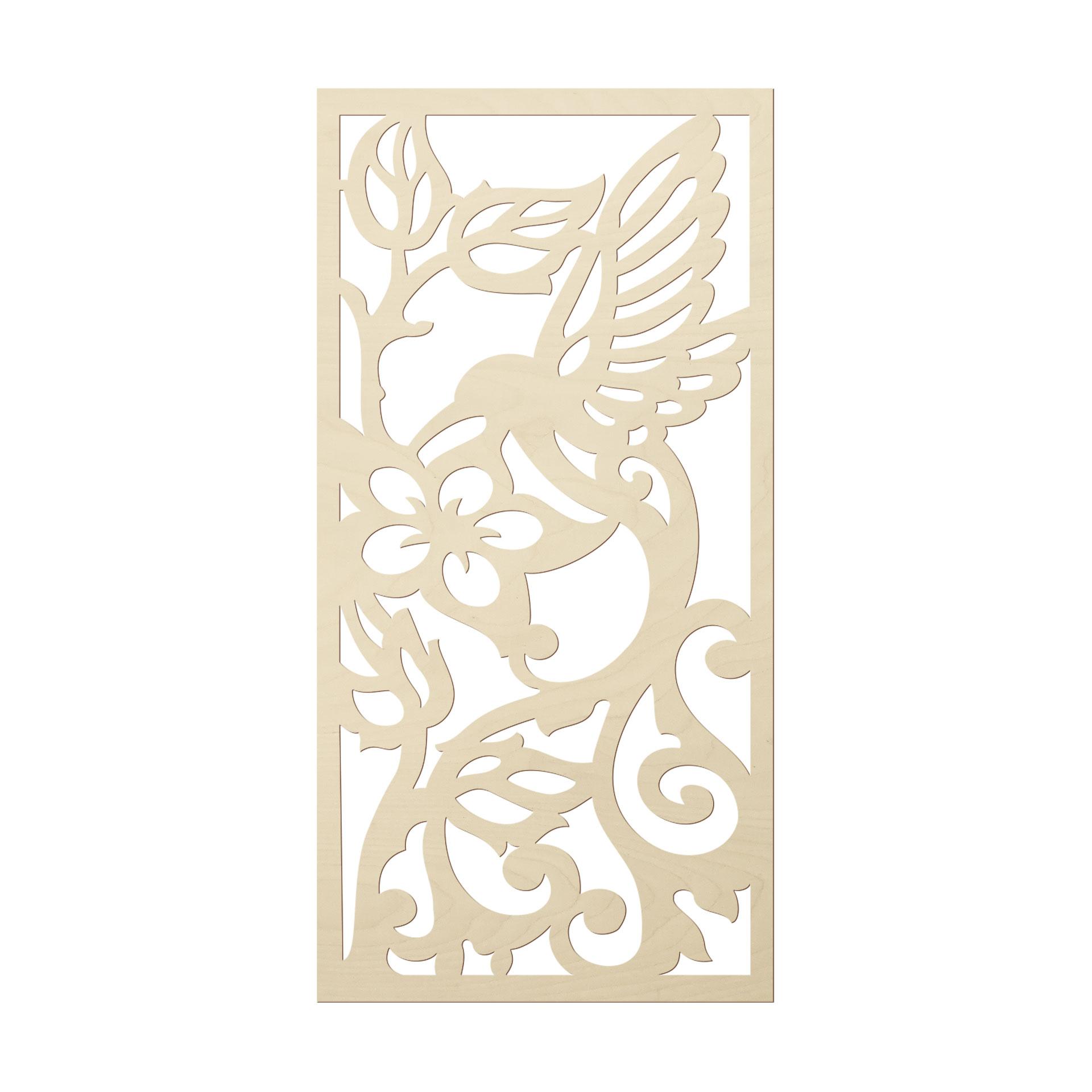 Decoro in legno Fiori di colibrì