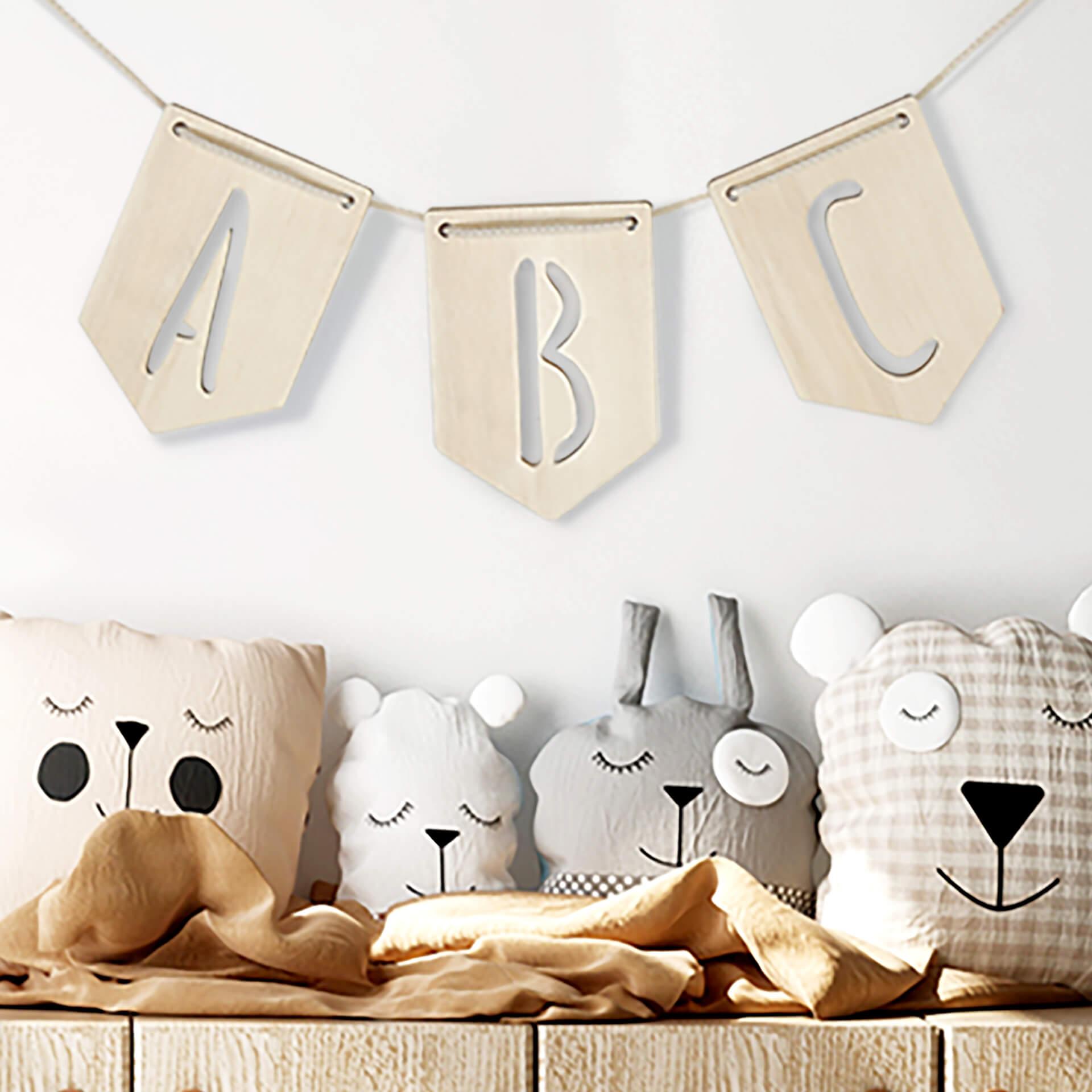 Guirlande alphabet - bois placage peuplier - Lettres