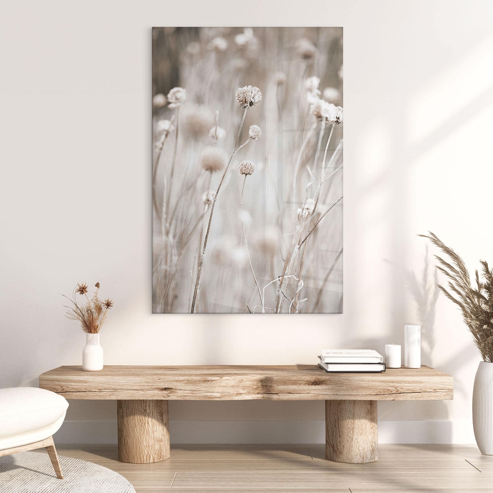 Akrylbillede Tørrede blomster i bløde farver - Annie