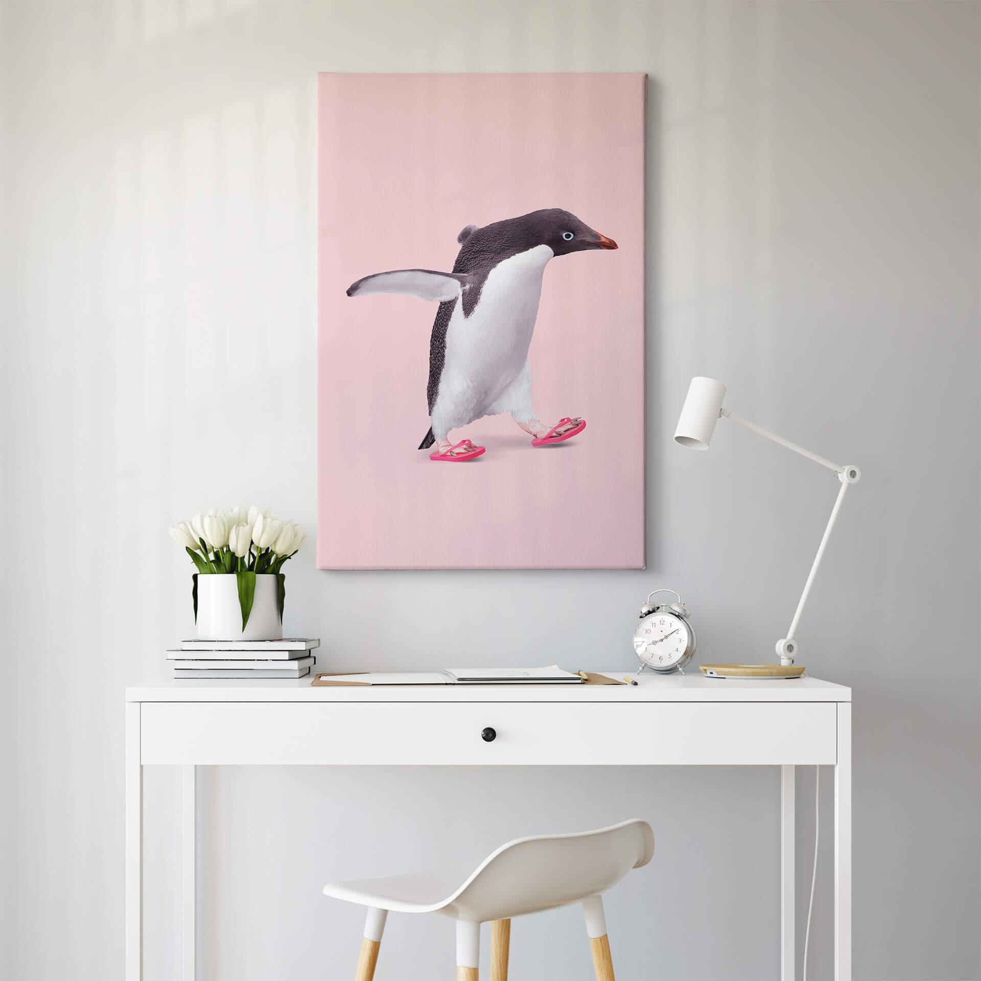 Cuadro en lienzo Suelto - Flip Flop Penguin