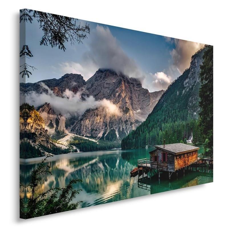 Canvasbillede, Hus bjerge Alperne