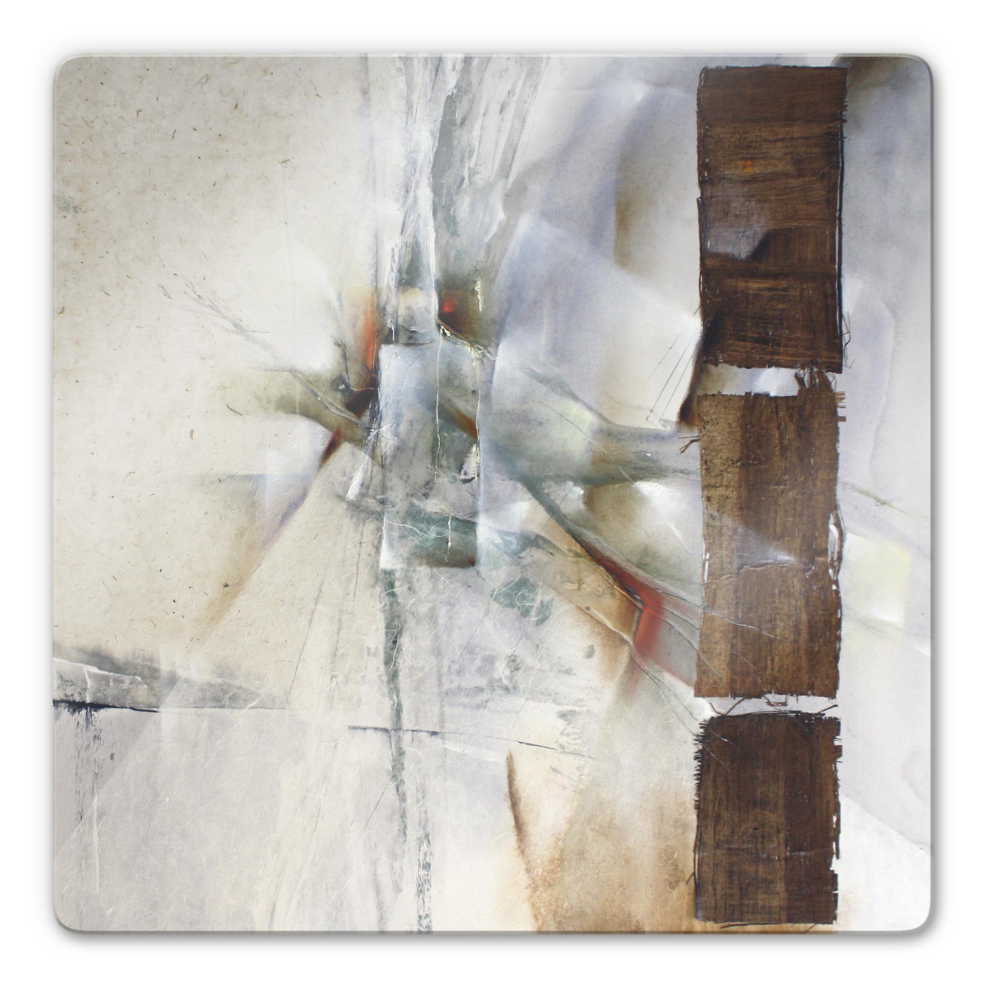 Glasschilderij Schmucker - Witte Compositie